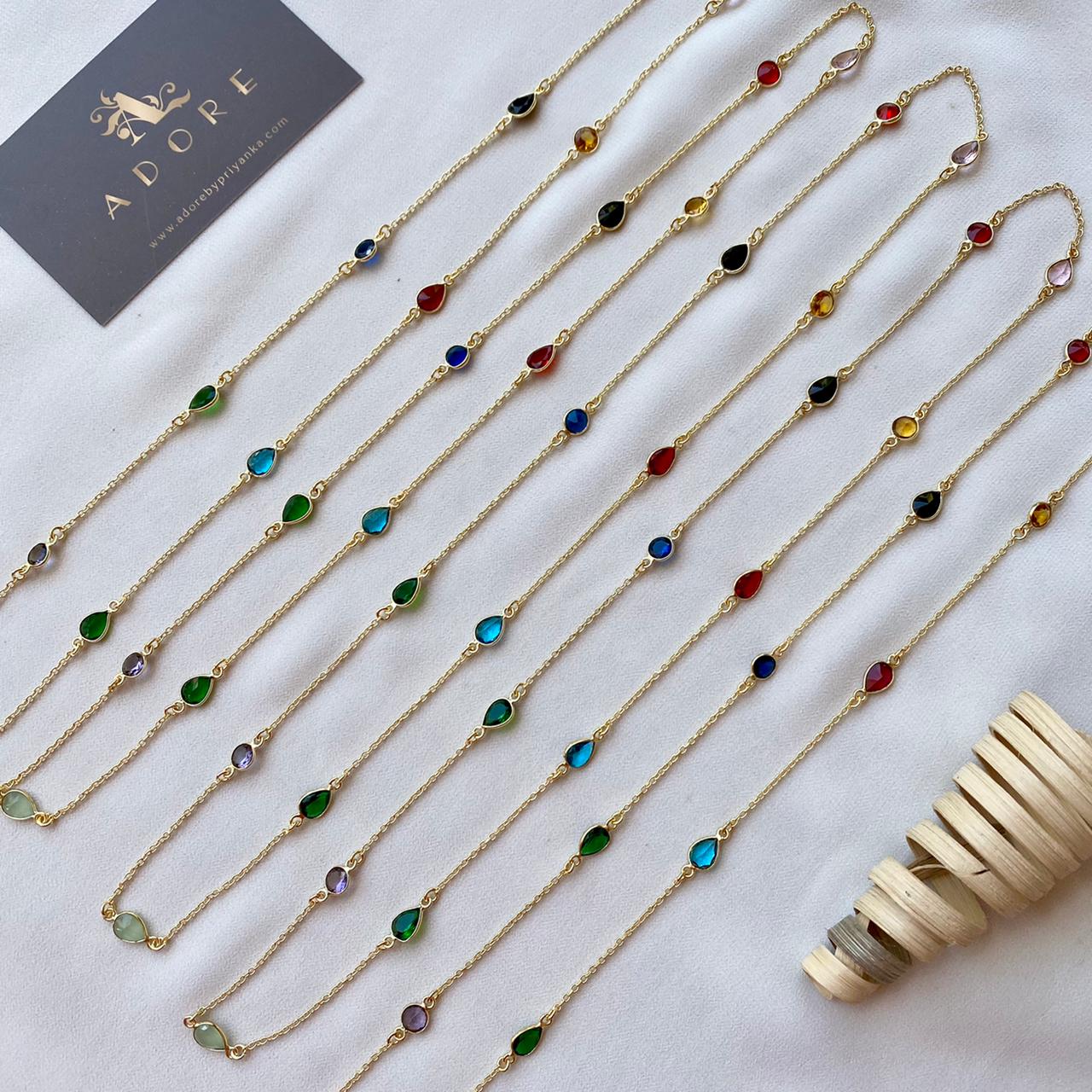 11 Stone Multicolour Long Chain - Image 2