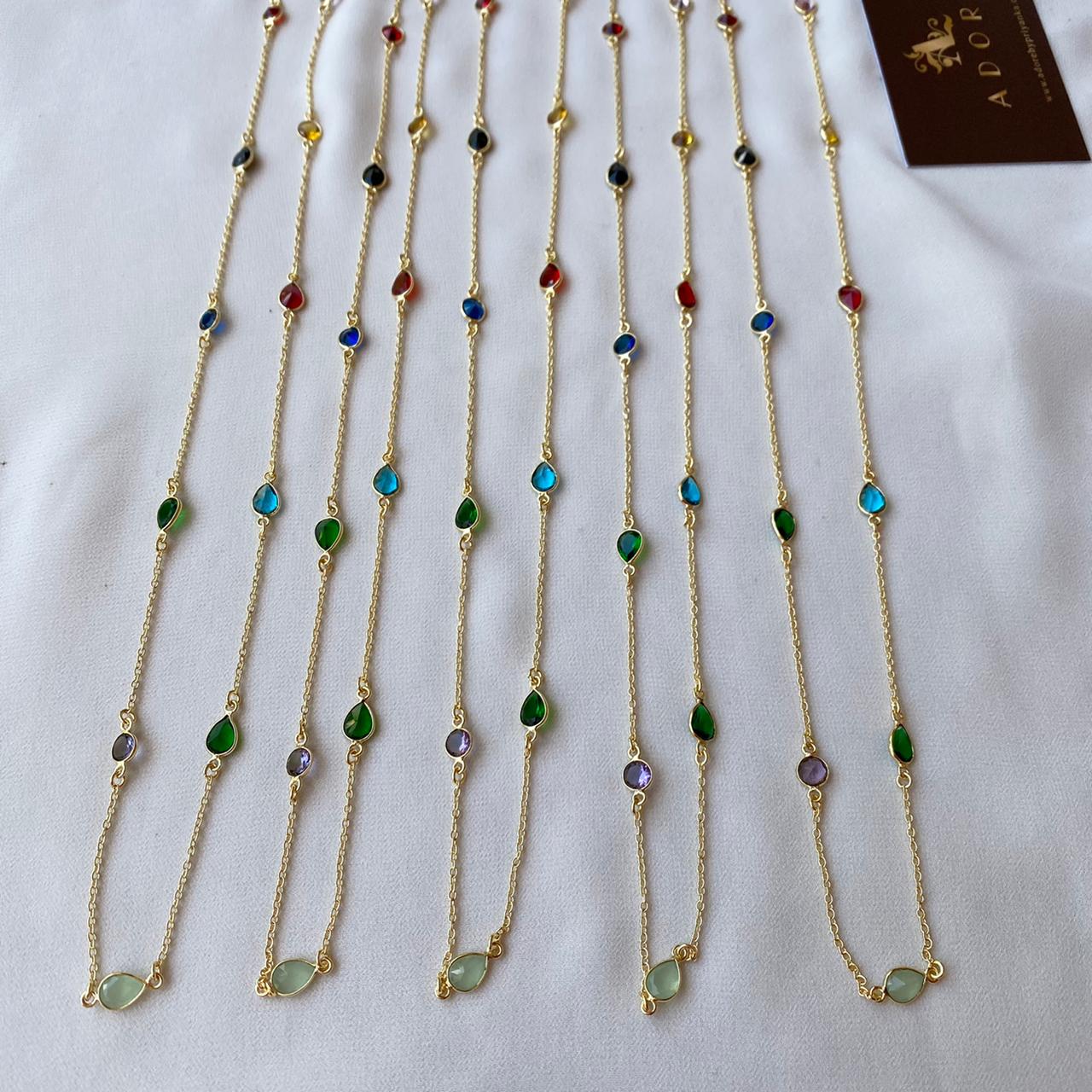 11 Stone Multicolour Long Chain - Image 3