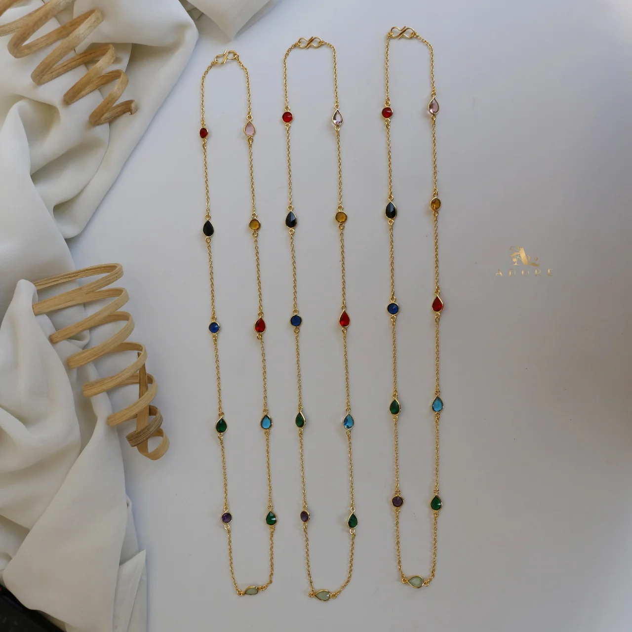 11 Stone Multicolour Long Chain - Image 5