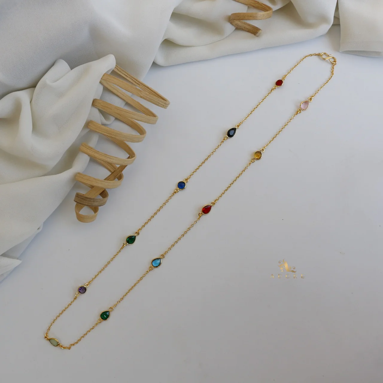 11 Stone Multicolour Long Chain - Image 7