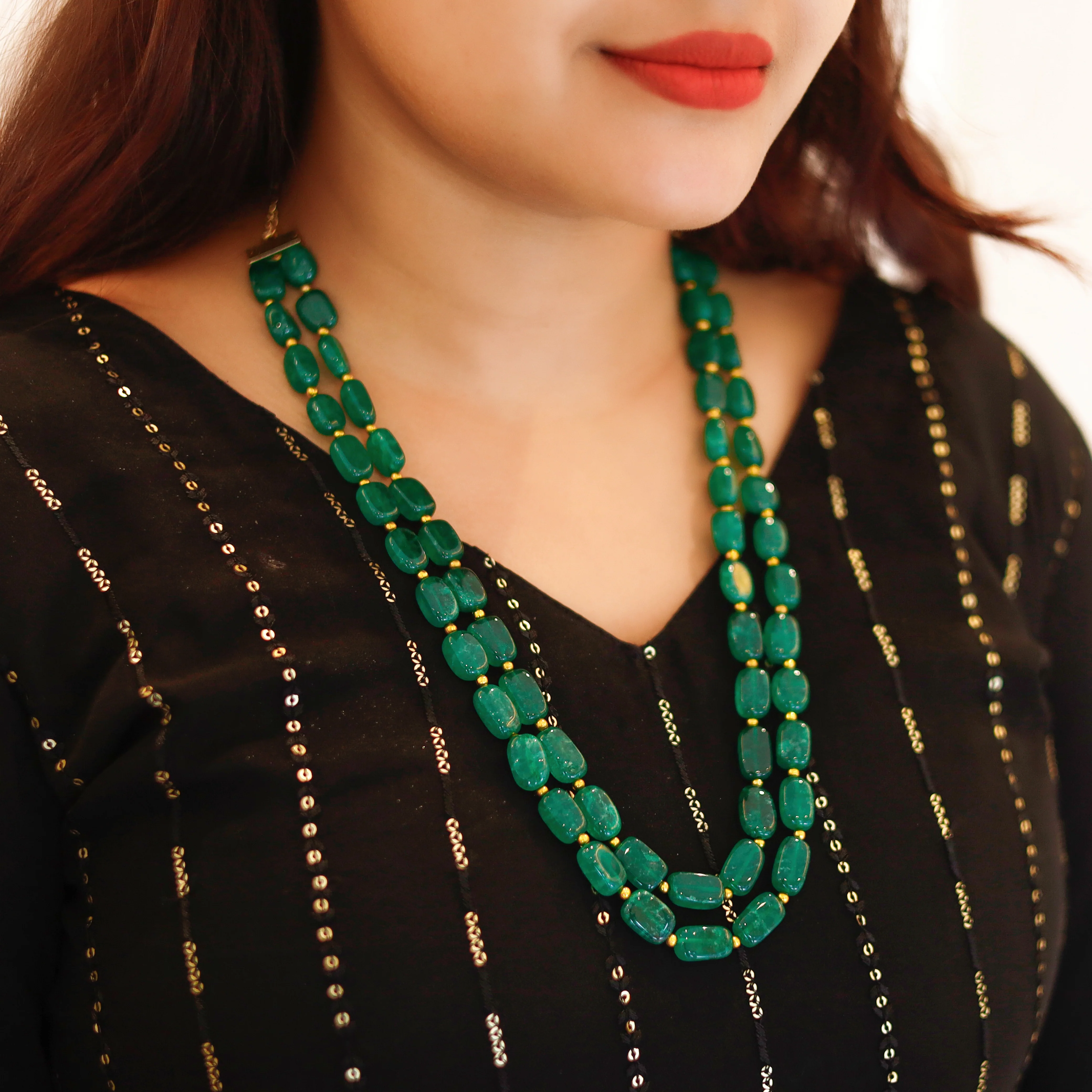2 Layer Onyx Savakshi Neckpiece - Image 7