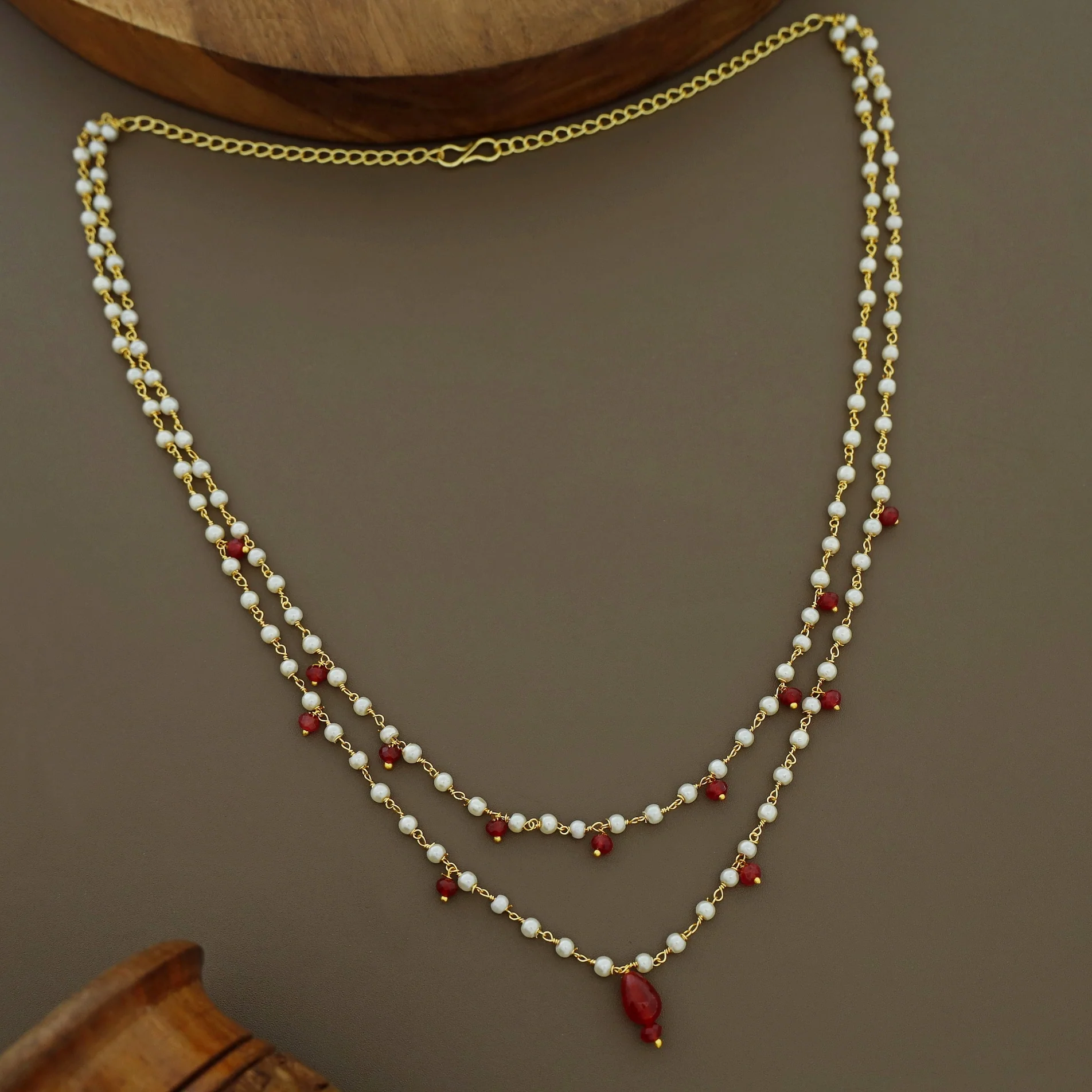 2 Layer Pearl Beaded Neckpiece - Image 7