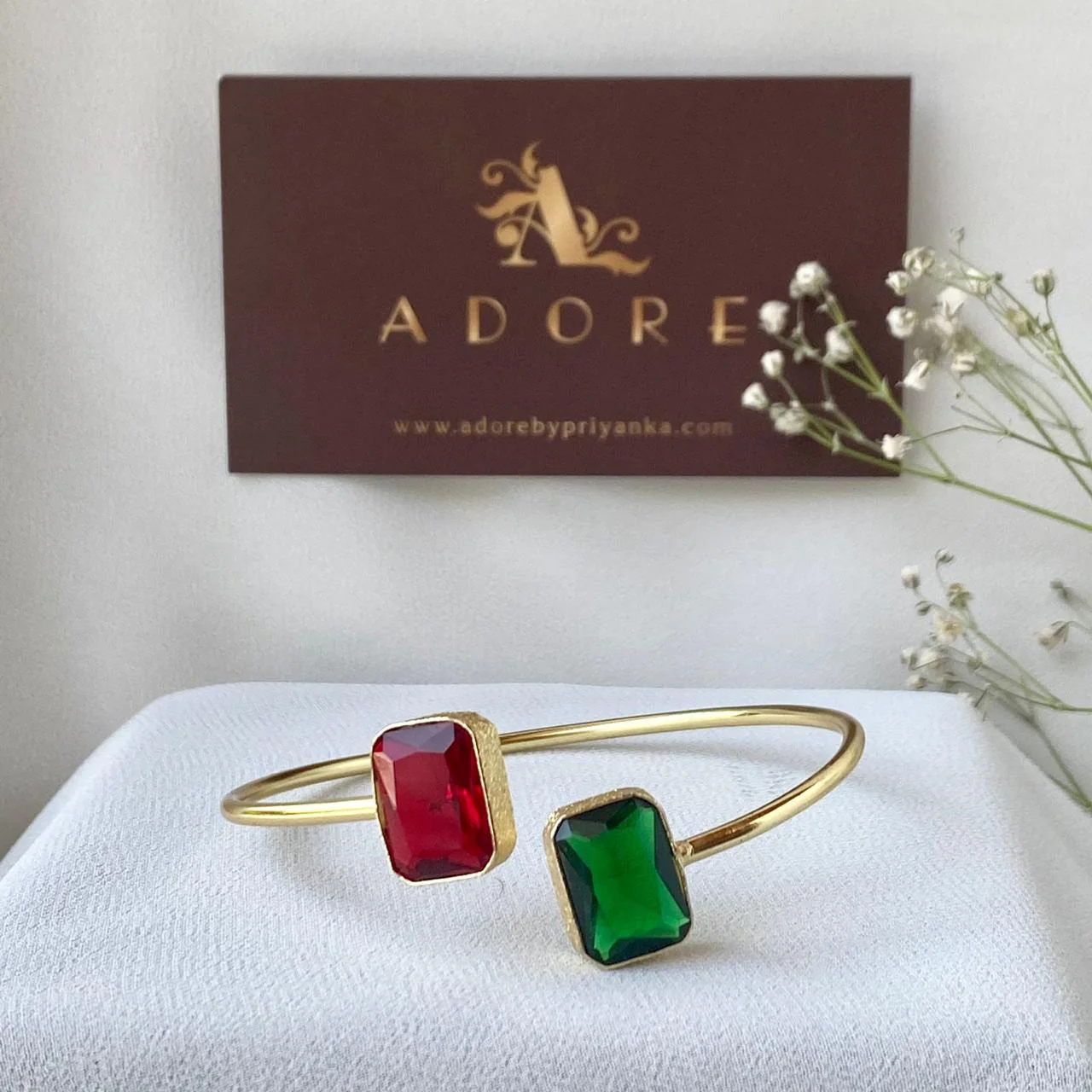 2 Stone Rectangle Bangle (Colour Option) - Image 4