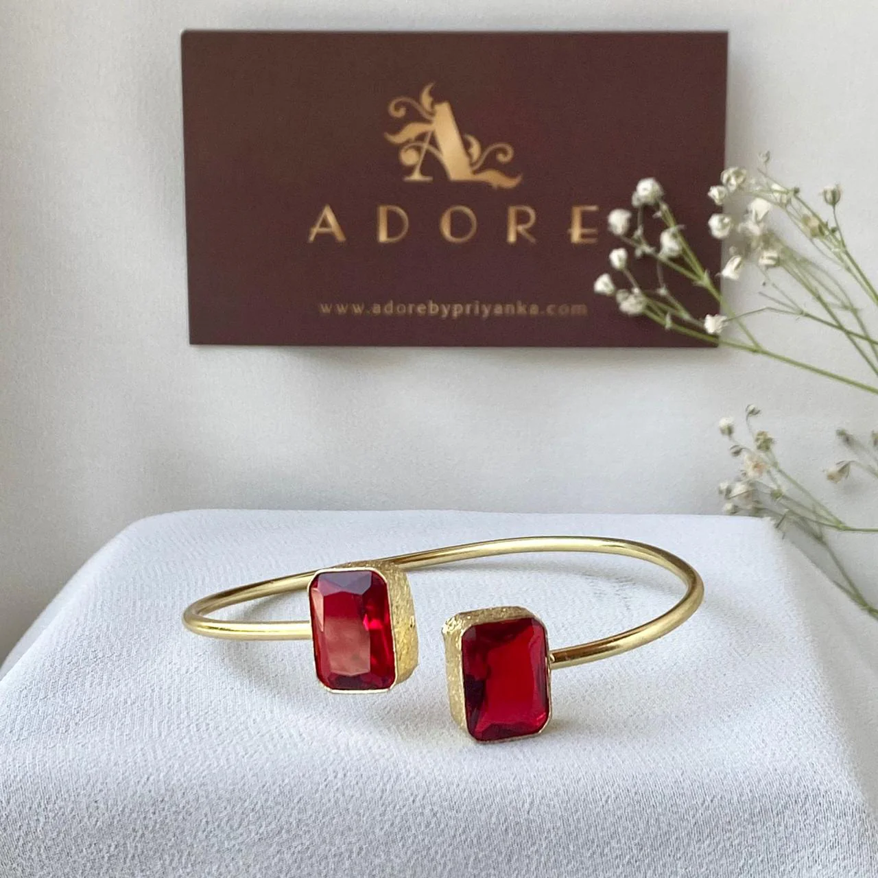 2 Stone Rectangle Bangle (Colour Option) - Image 5