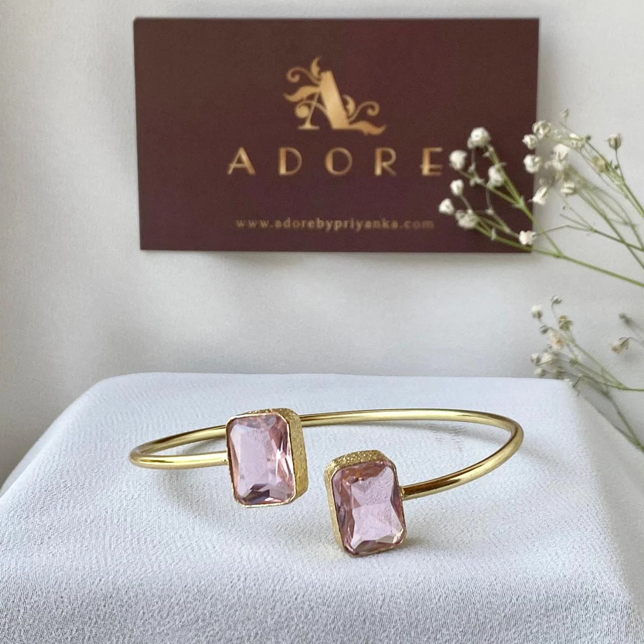 2 Stone Rectangle Bangle (Colour Option) - Image 6