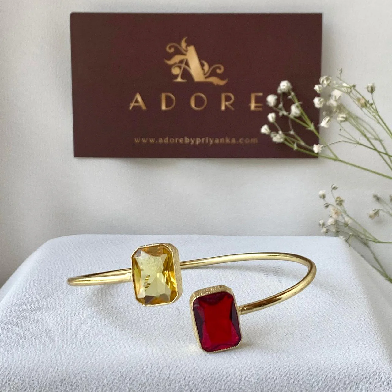 2 Stone Rectangle Bangle (Colour Option) - Image 8