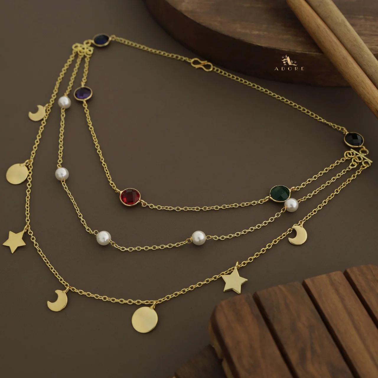 3 Layer Glossy Astral Pearl Neckpiece - Image 5
