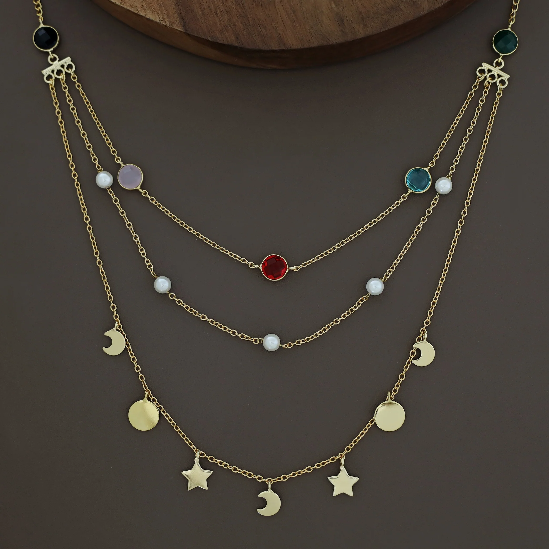 3 Layer Glossy Astral Pearl Neckpiece - Image 7