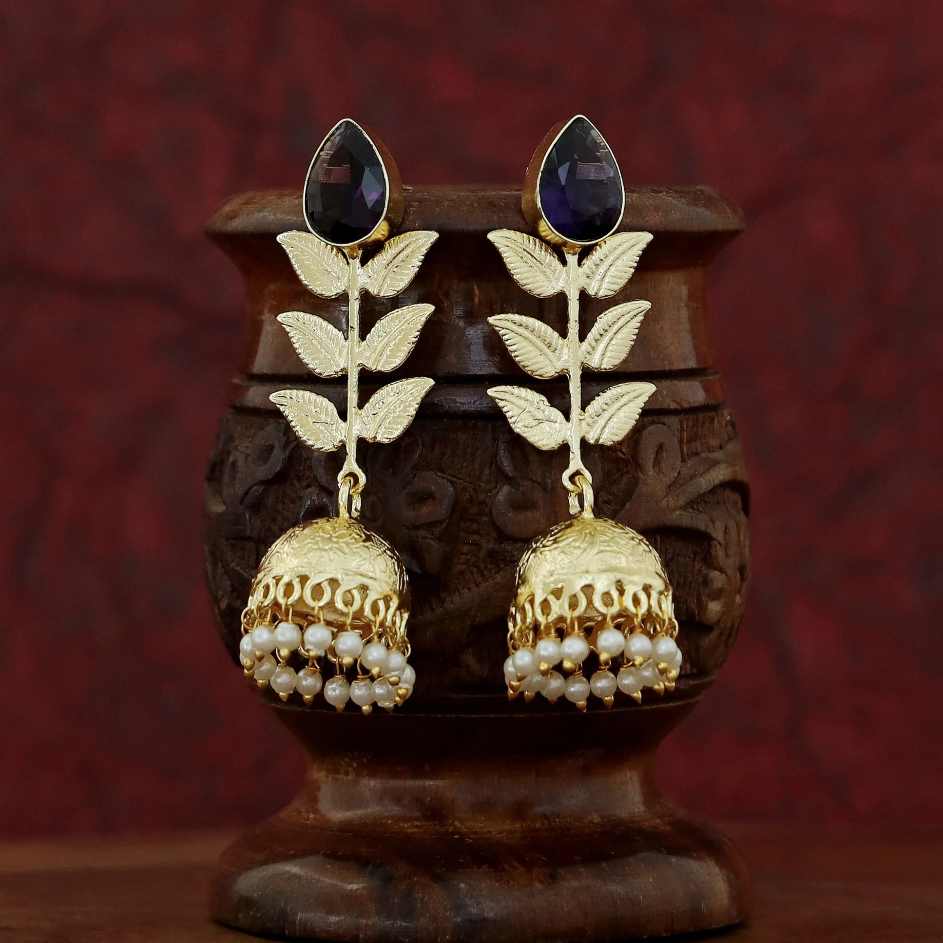 3 Layer Leaf Jhumka - Image 11