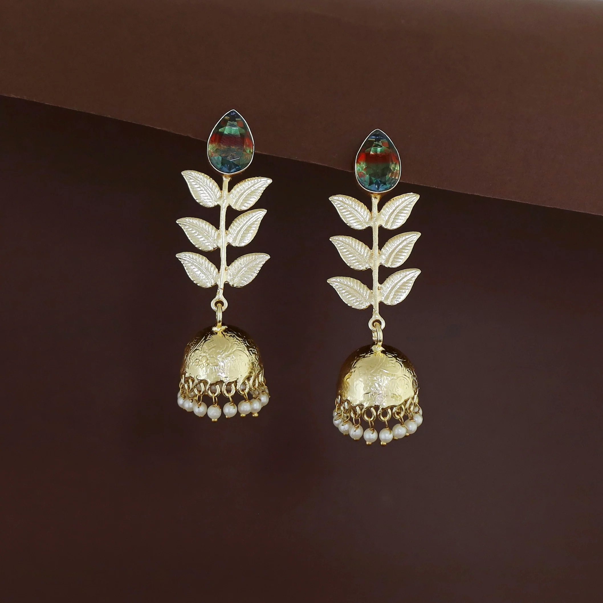 3 Layer Leaf Jhumka - Image 4