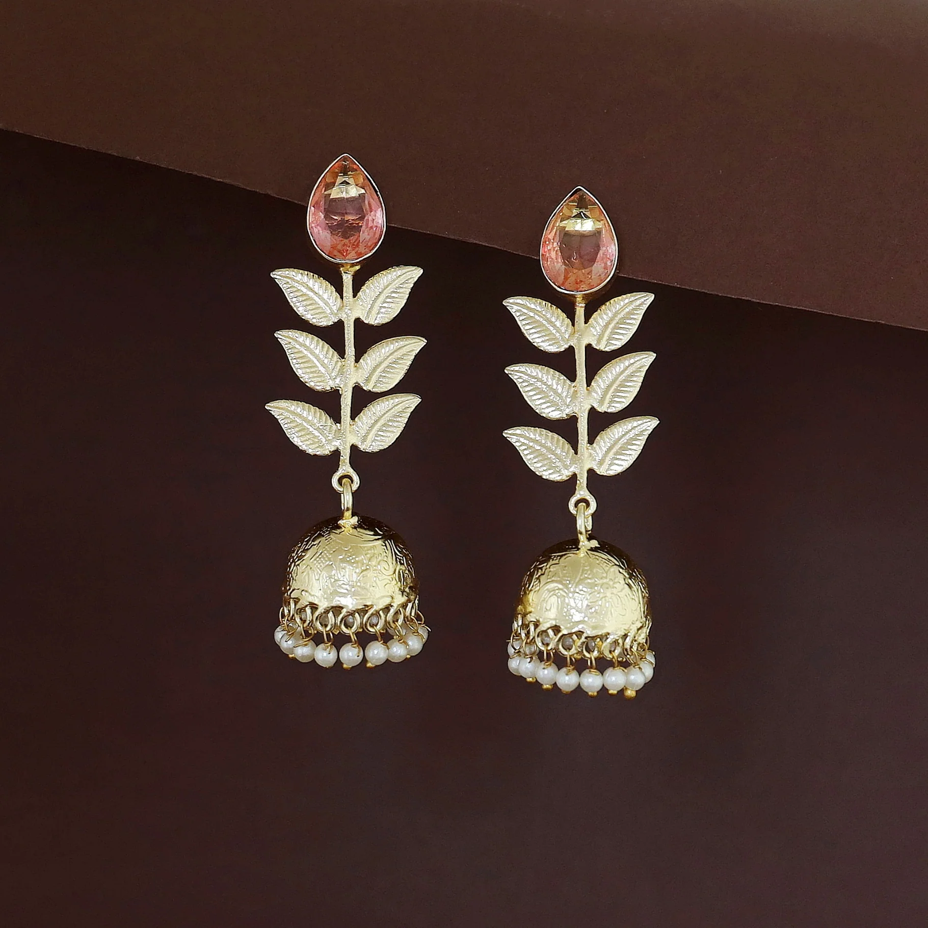 3 Layer Leaf Jhumka - Image 5