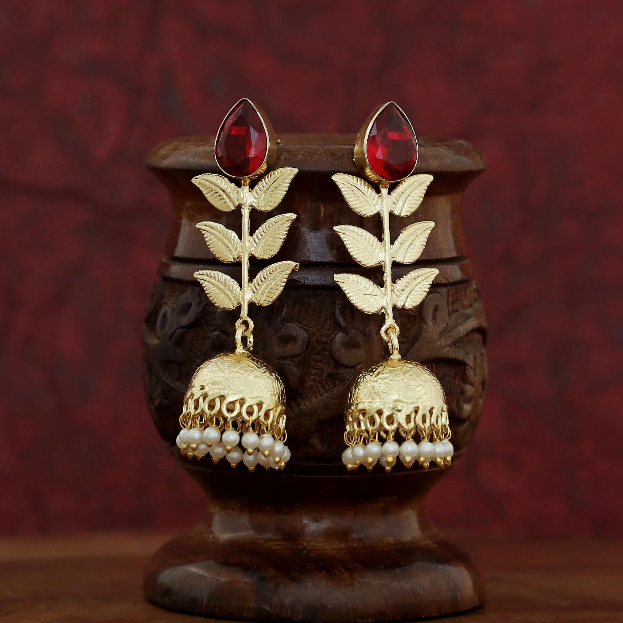 3 Layer Leaf Jhumka - Image 7