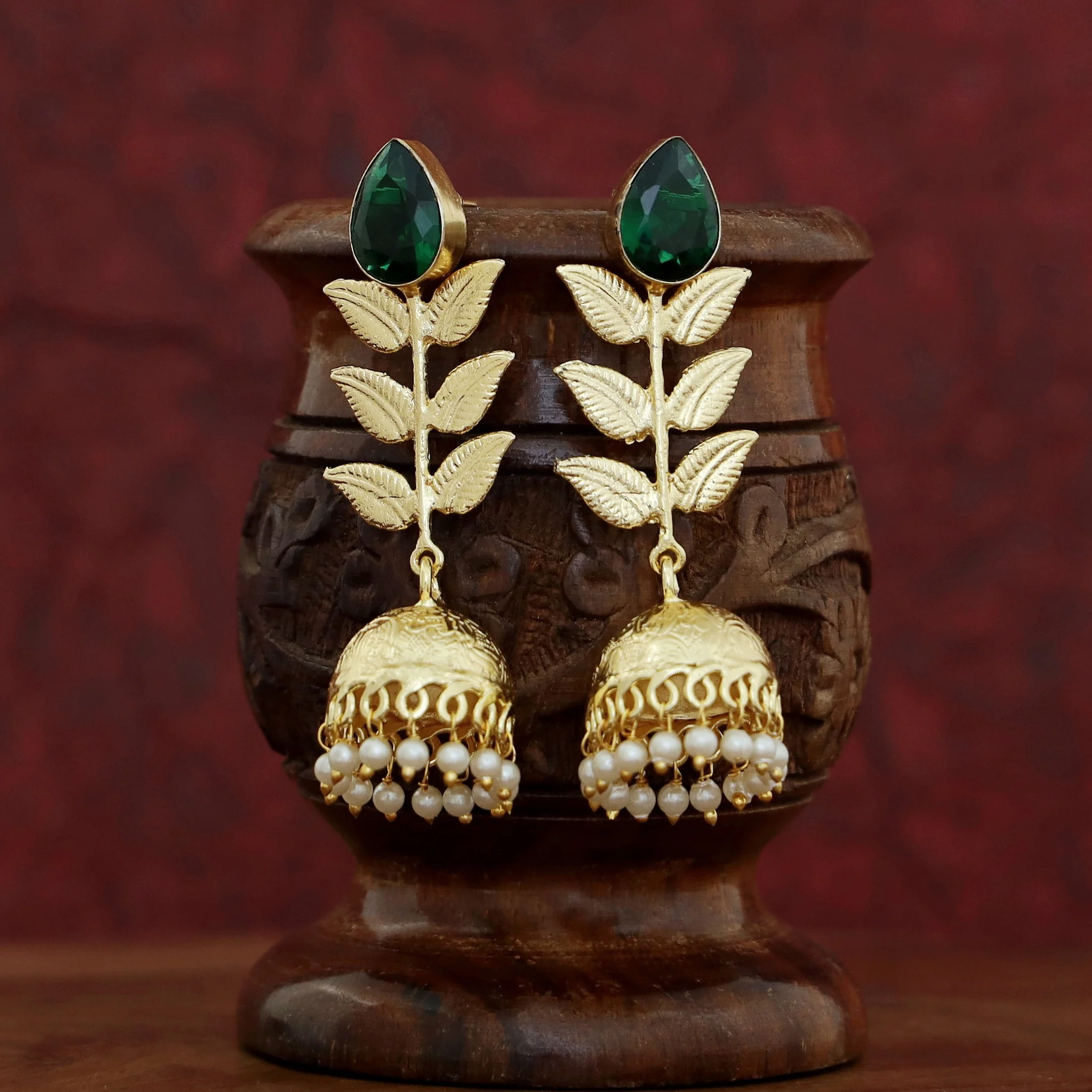 3 Layer Leaf Jhumka - Image 8