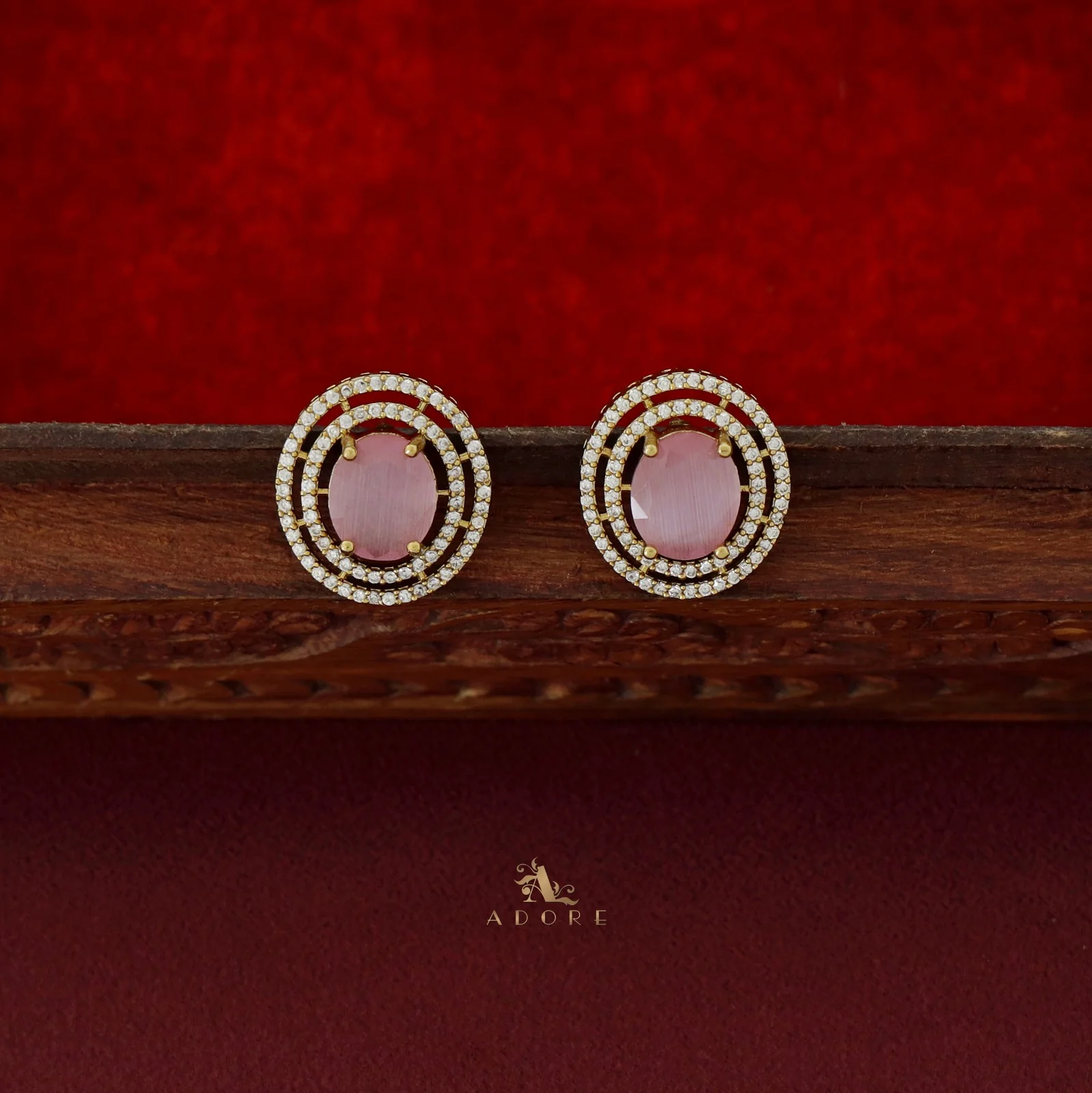 3 Layer Premium Stone Choker with Earring - Image 5