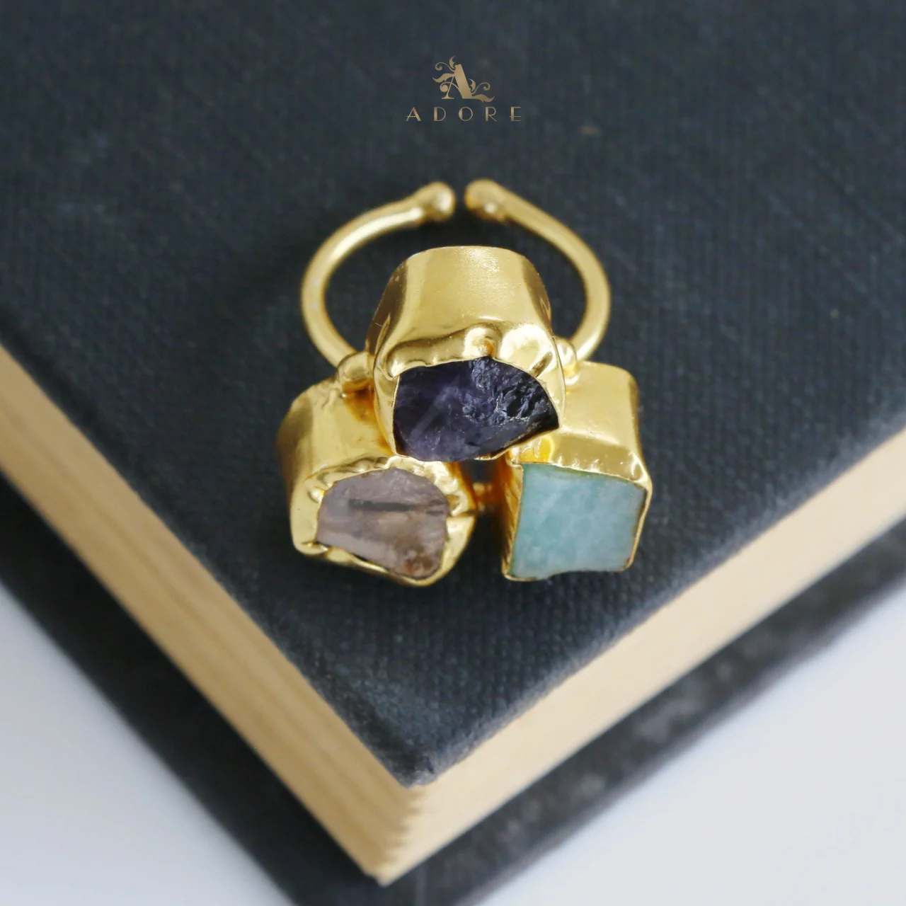 3 Raw Stone Ring - Image 14