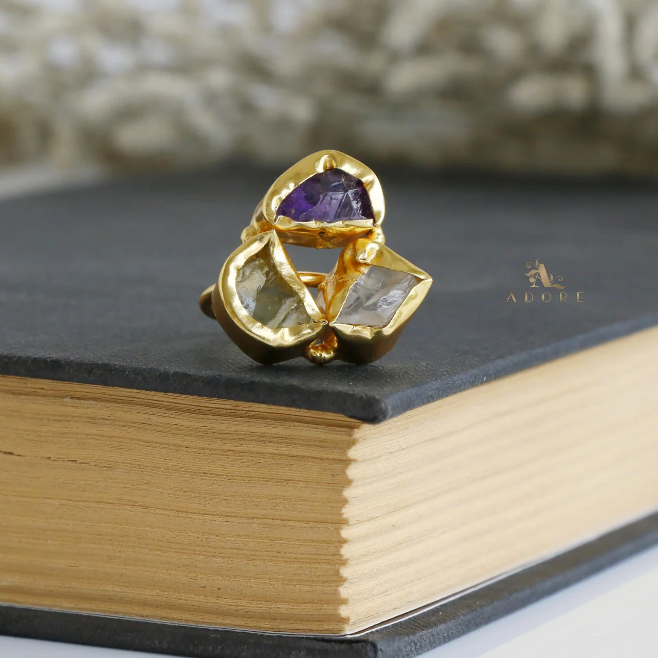 3 Raw Stone Ring - Image 15