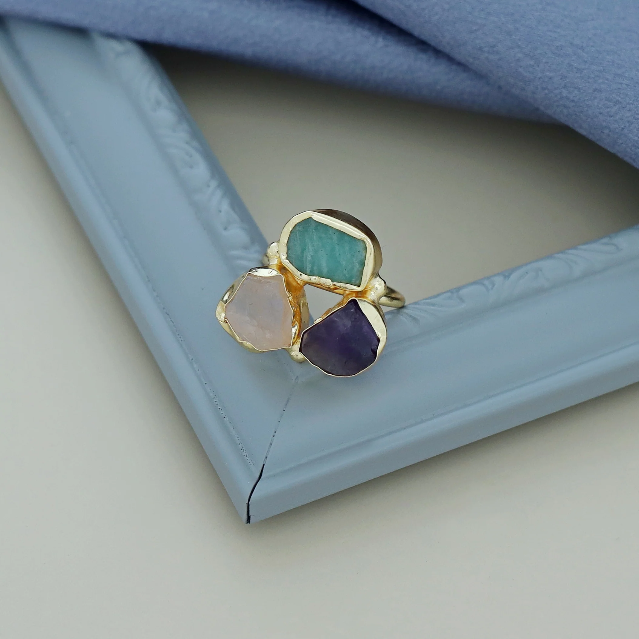 3 Raw Stone Ring - Image 16