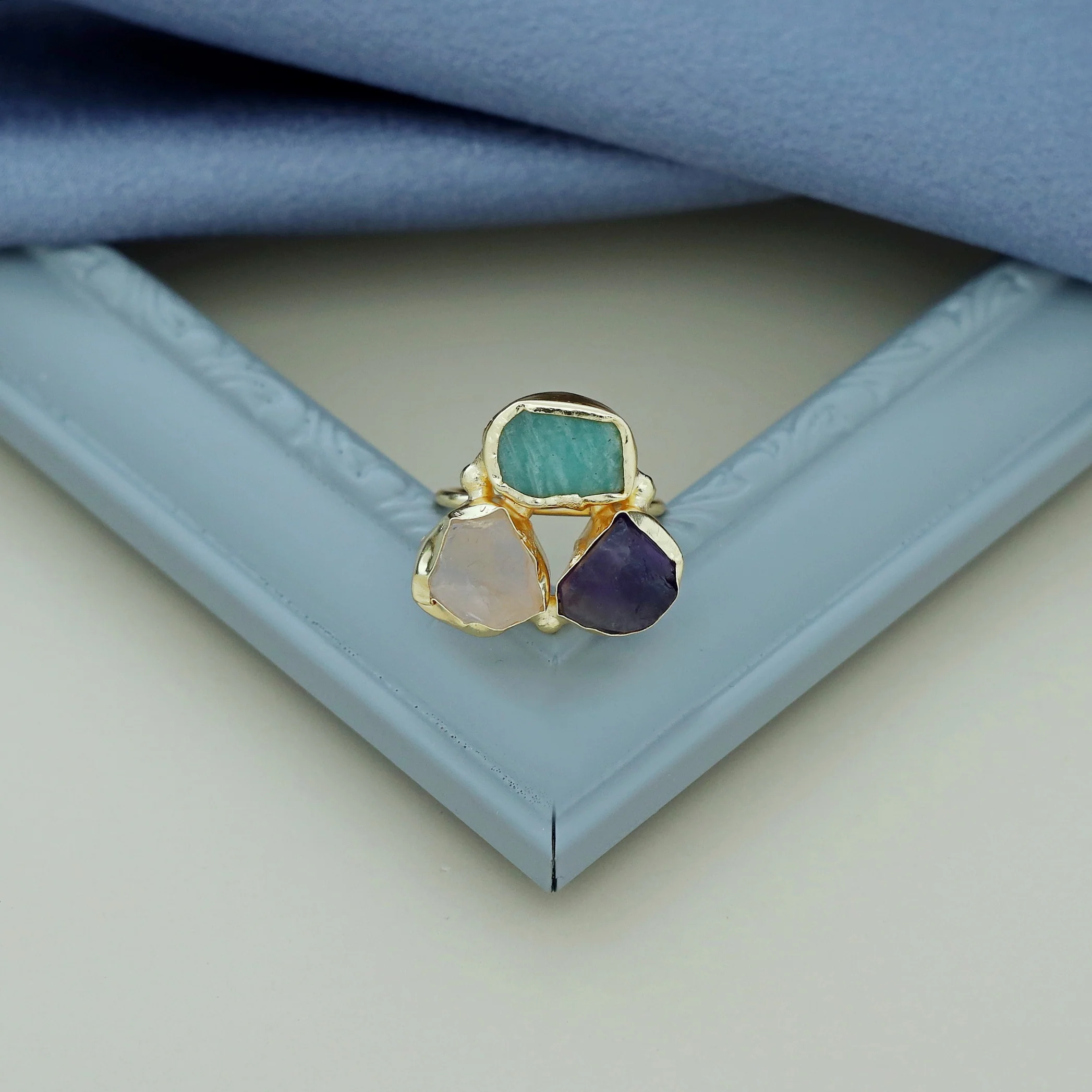 3 Raw Stone Ring - Image 5