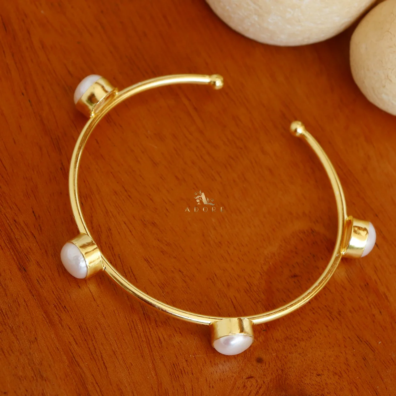 4 Stone Pearl Adjustable Bracelet - Image 2
