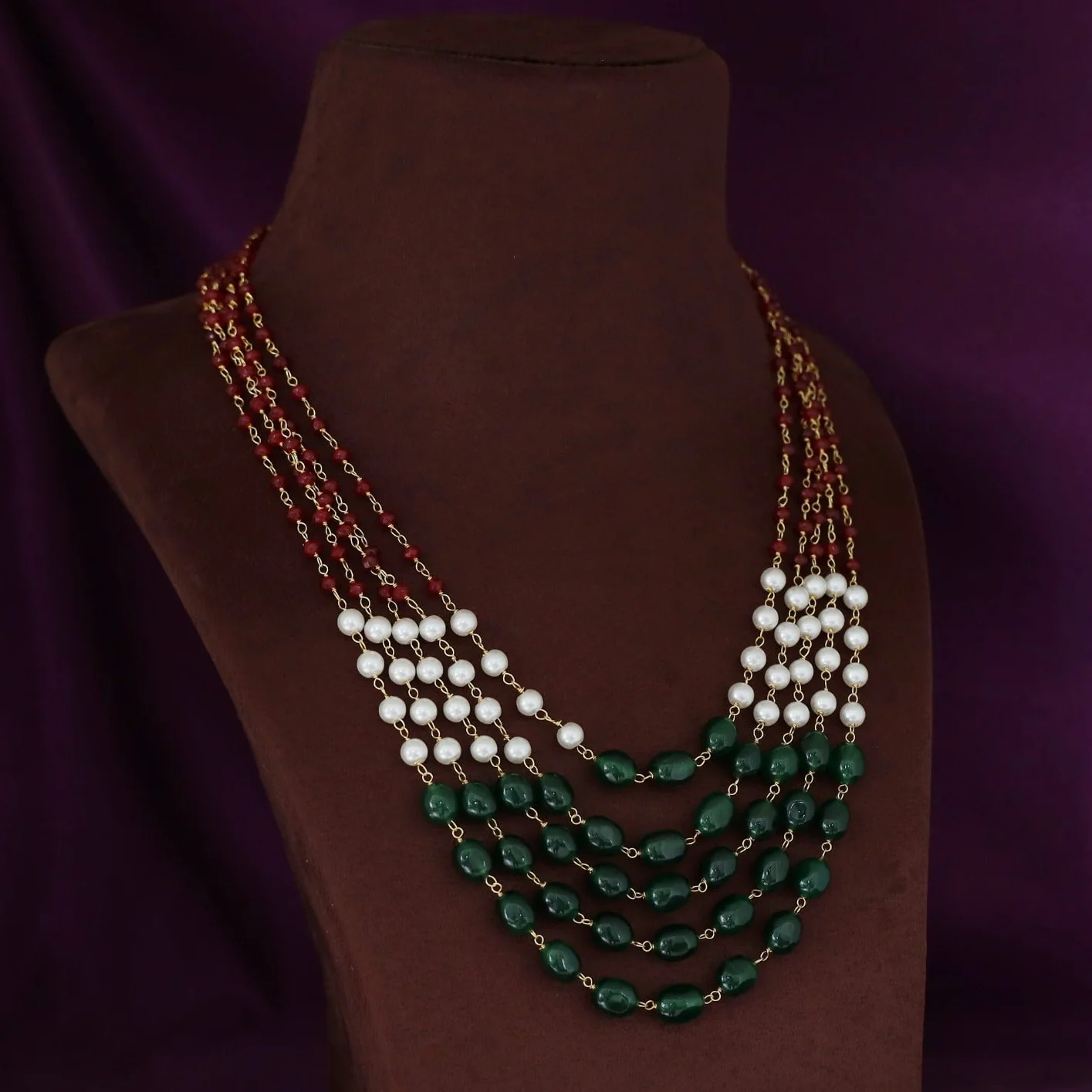 5 Layer Pearl Onyx Neckpiece - Image 2