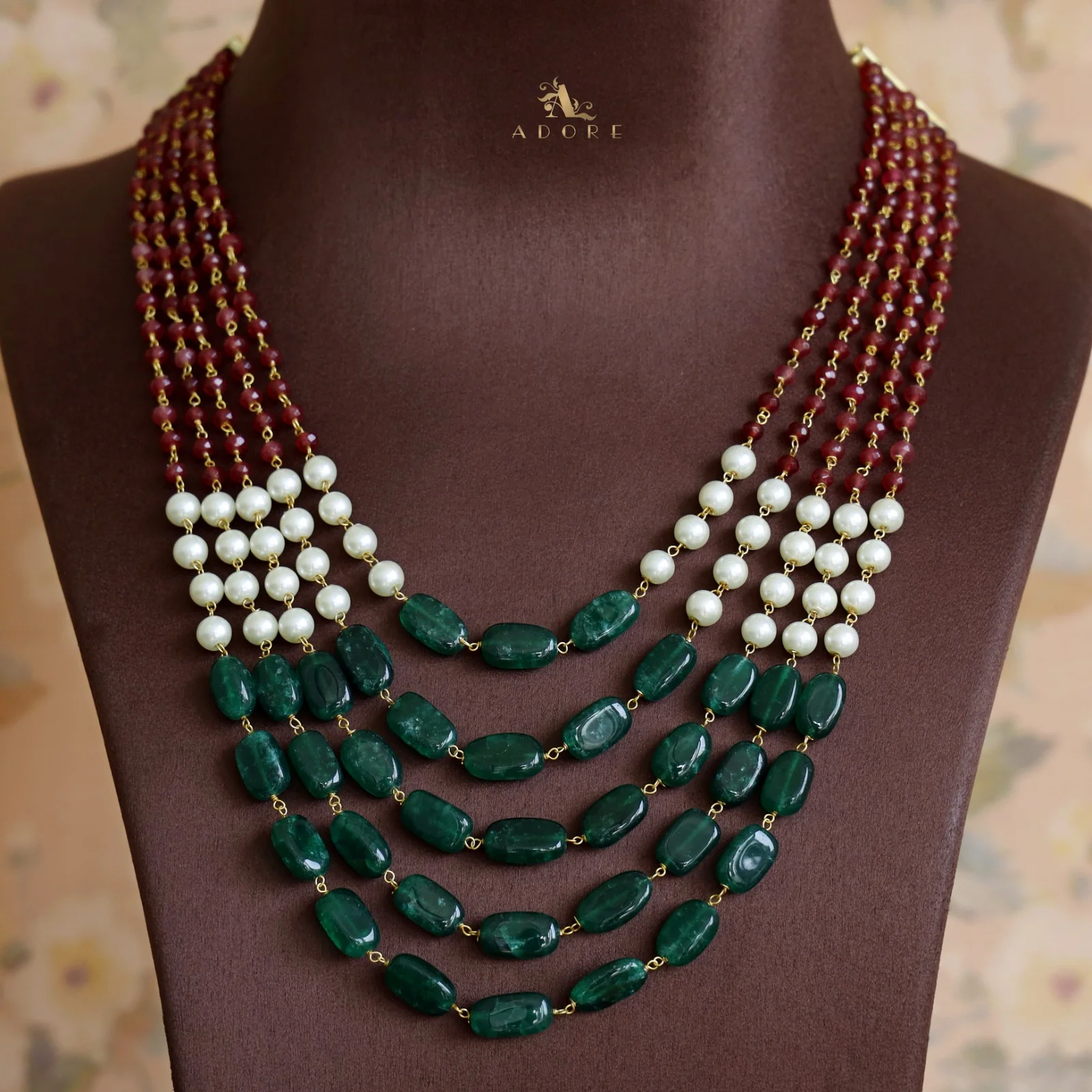 5 Layer Pearl Onyx Neckpiece - Image 4