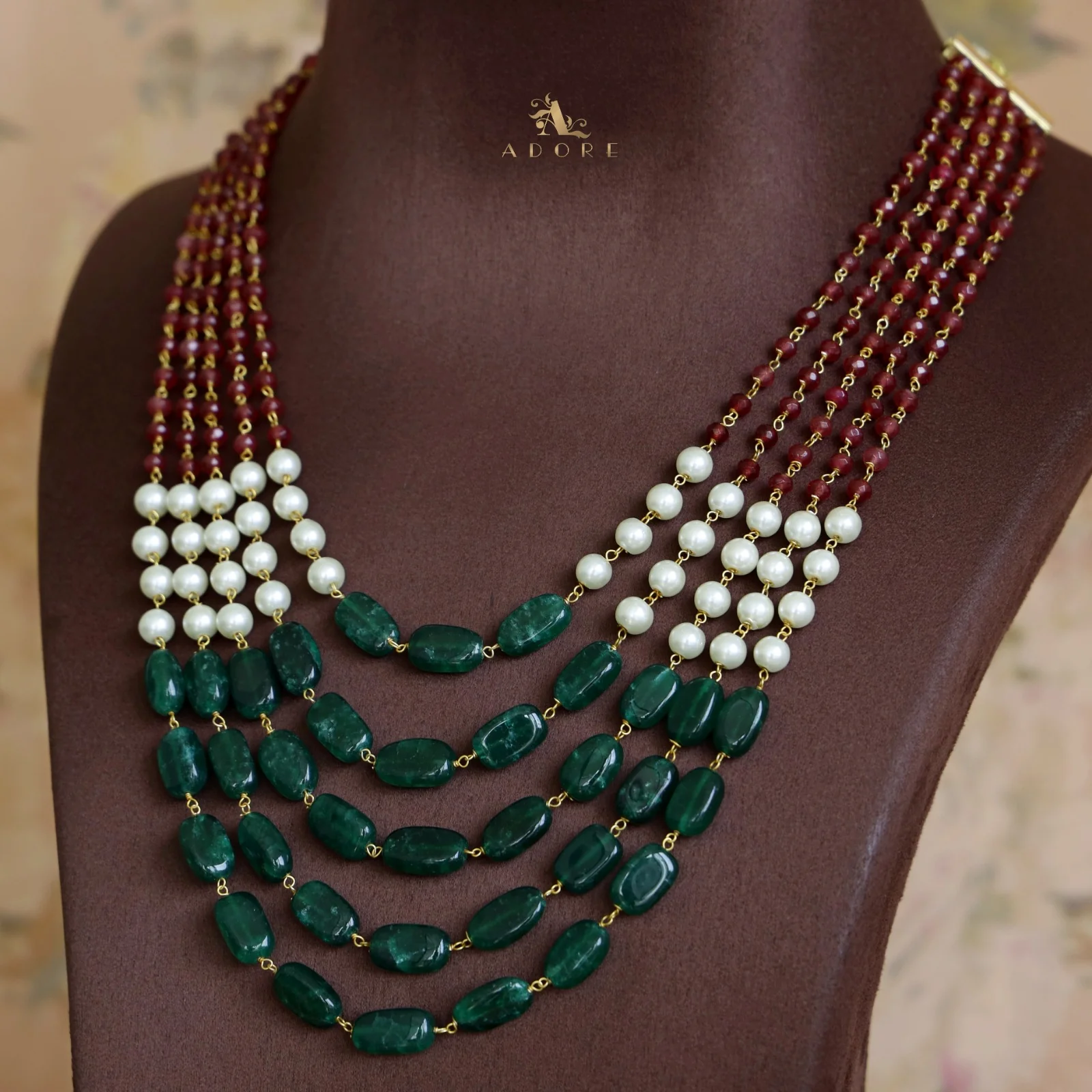 5 Layer Pearl Onyx Neckpiece - Image 5