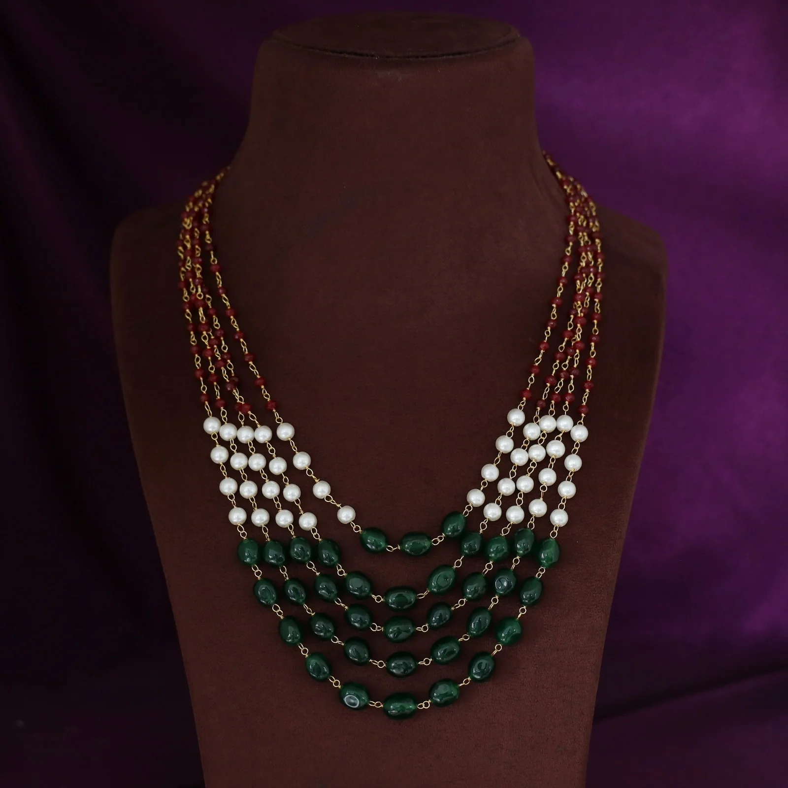 5 Layer Pearl Onyx Neckpiece - Image 7
