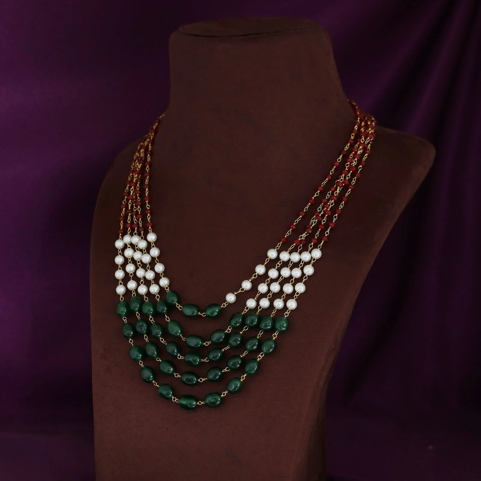5 Layer Pearl Onyx Neckpiece - Image 8