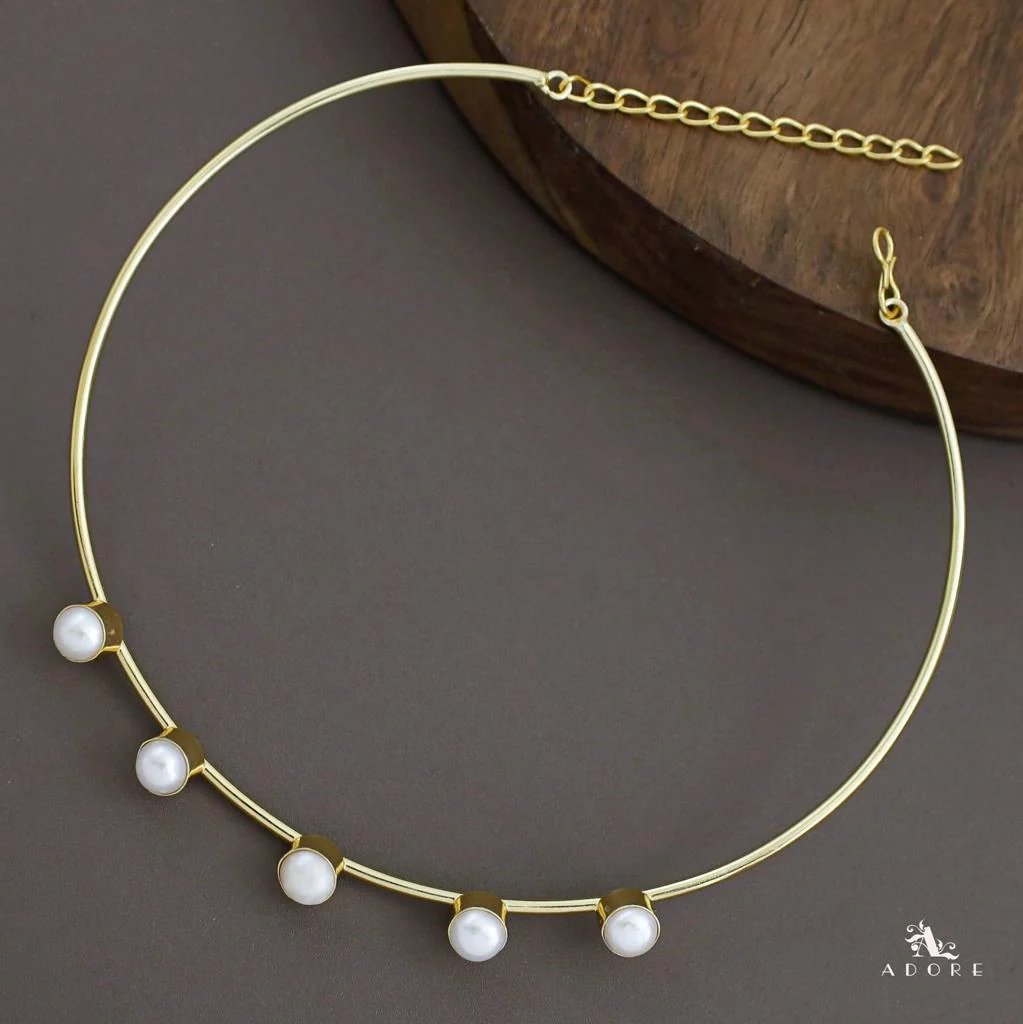 5 Pearl Golden Neck Cuff - Image 3
