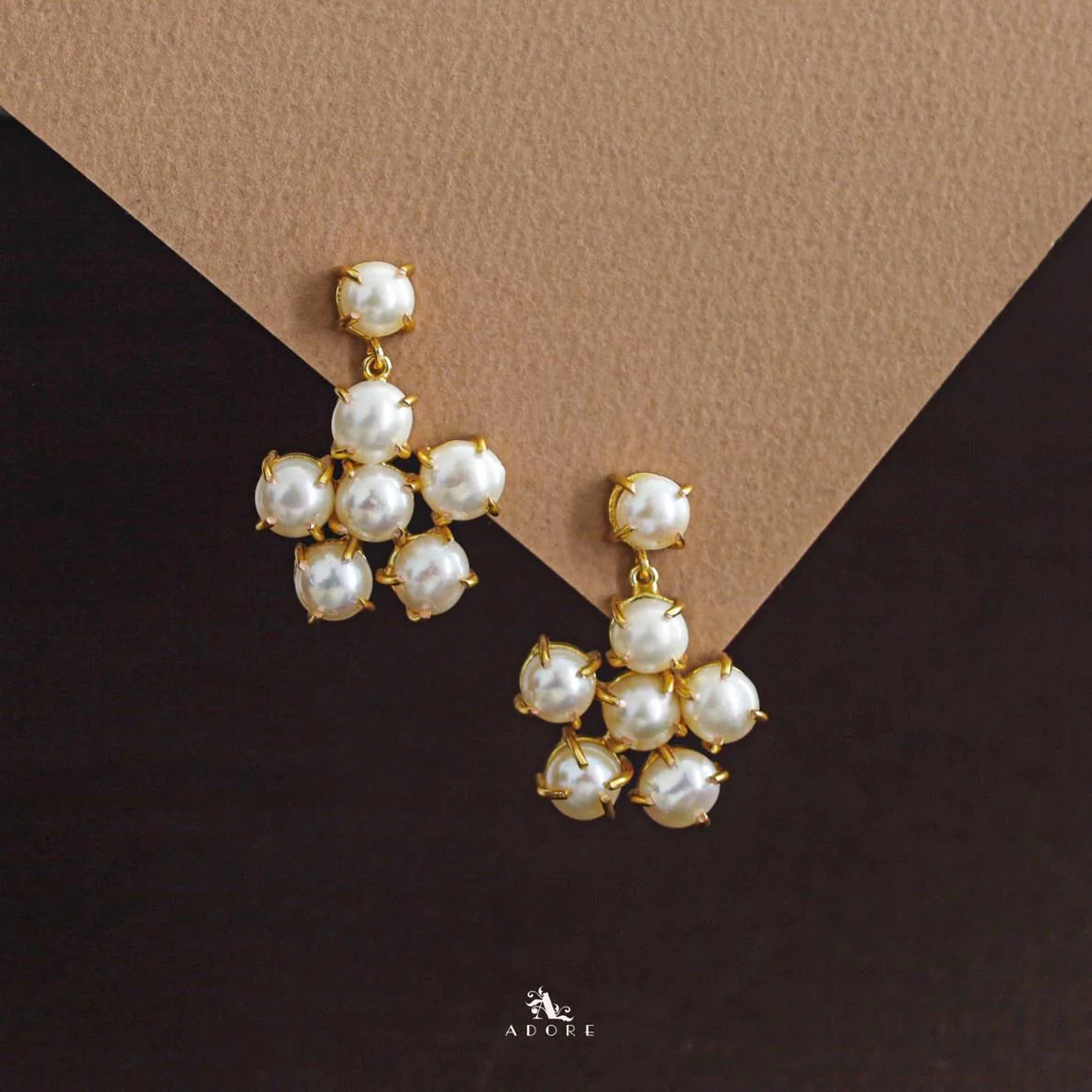 7 Pearl Claw Flower Earring - Image 2