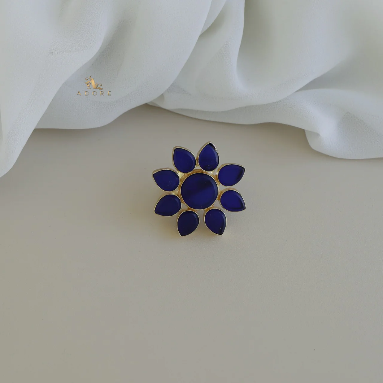 8 Petal Raw Stone Ring (Colour Option) - Image 20