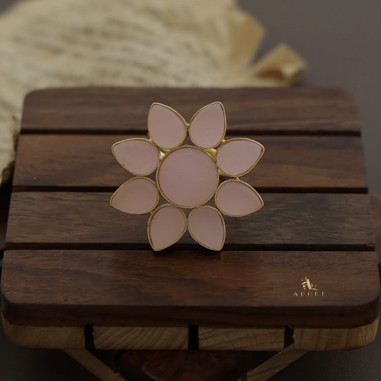 8 Petal Raw Stone Ring (Colour Option) - Image 26