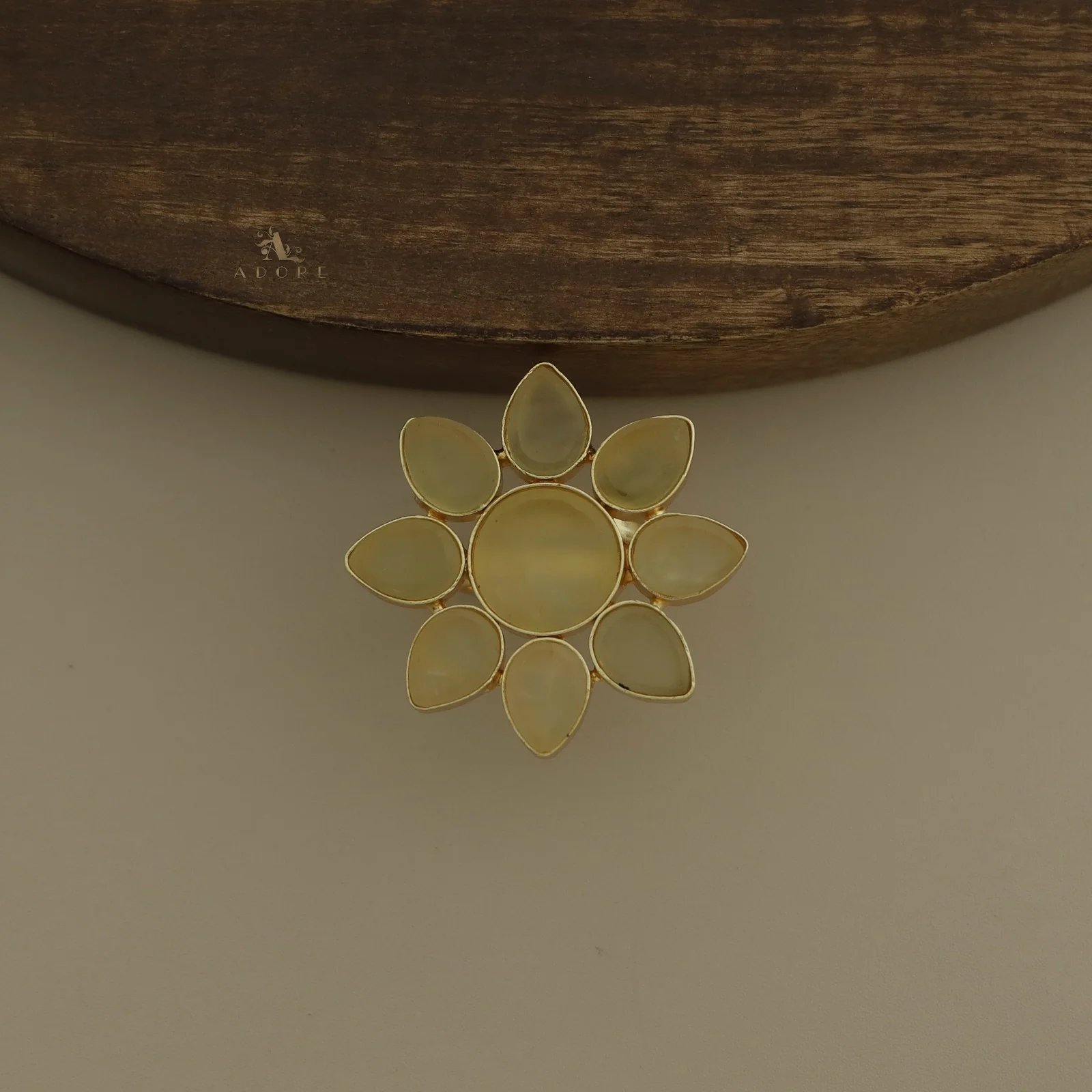 8 Petal Raw Stone Ring (Colour Option) - Image 34