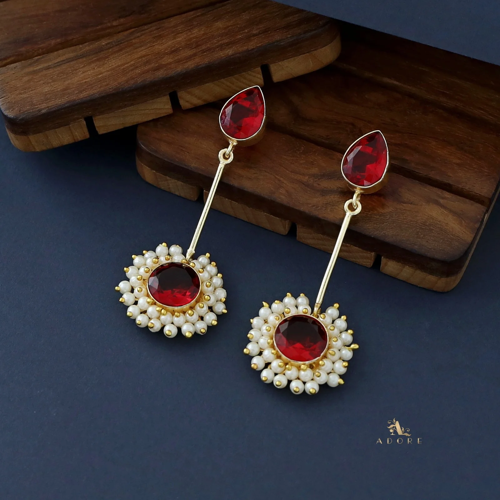Aabheri Stem Glossy With Pearl Earring - Image 2