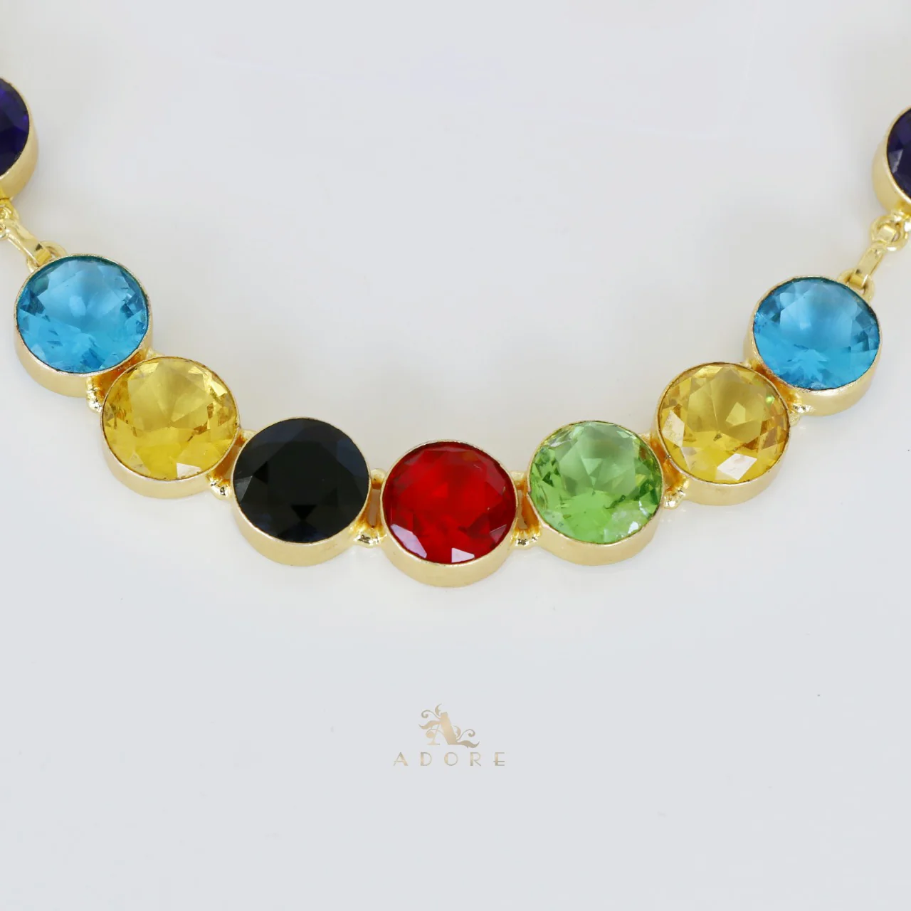 AAKANCHA GLOSSY MULTI COLOUR NECKPIECE WITH EARRING - Image 11