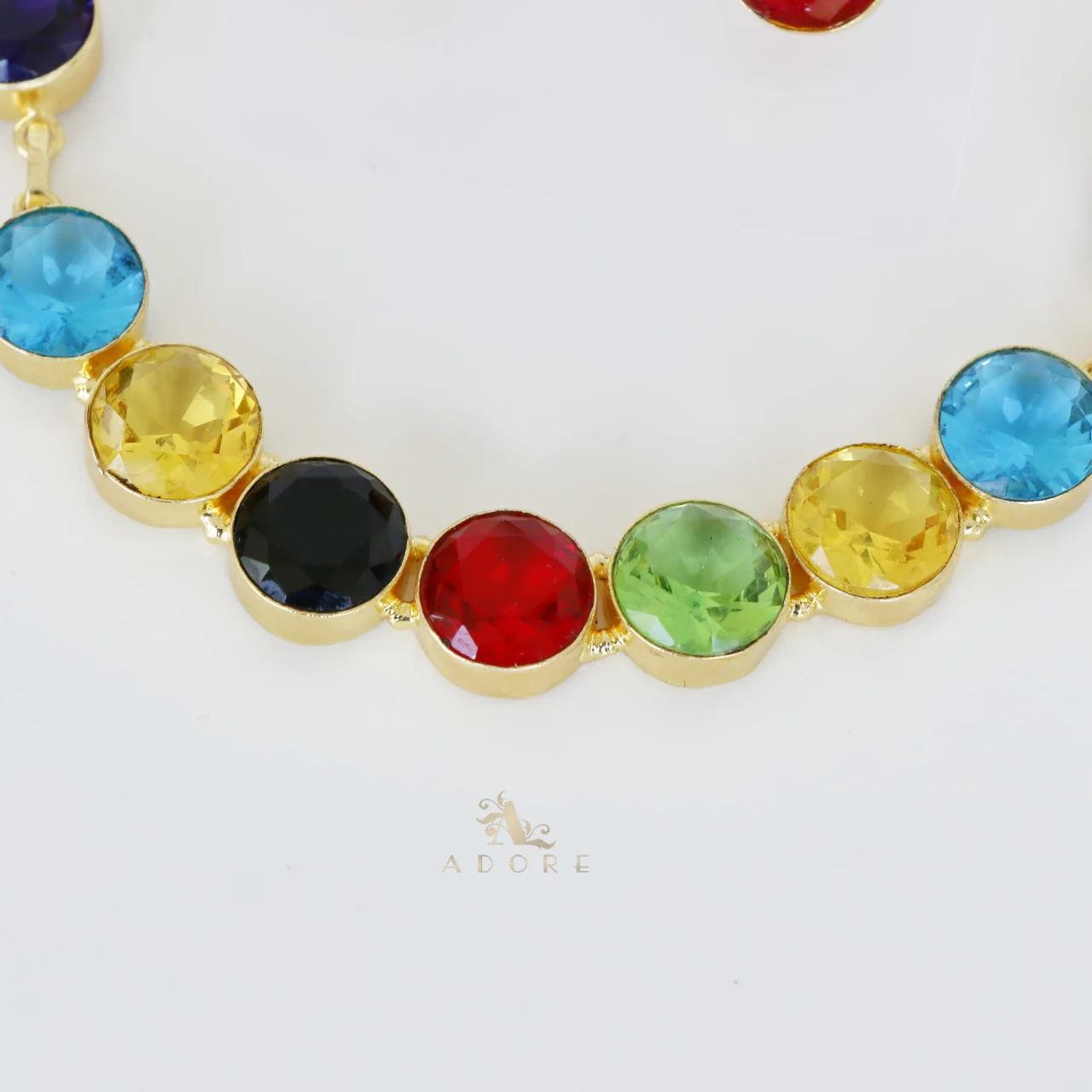 AAKANCHA GLOSSY MULTI COLOUR NECKPIECE WITH EARRING - Image 8