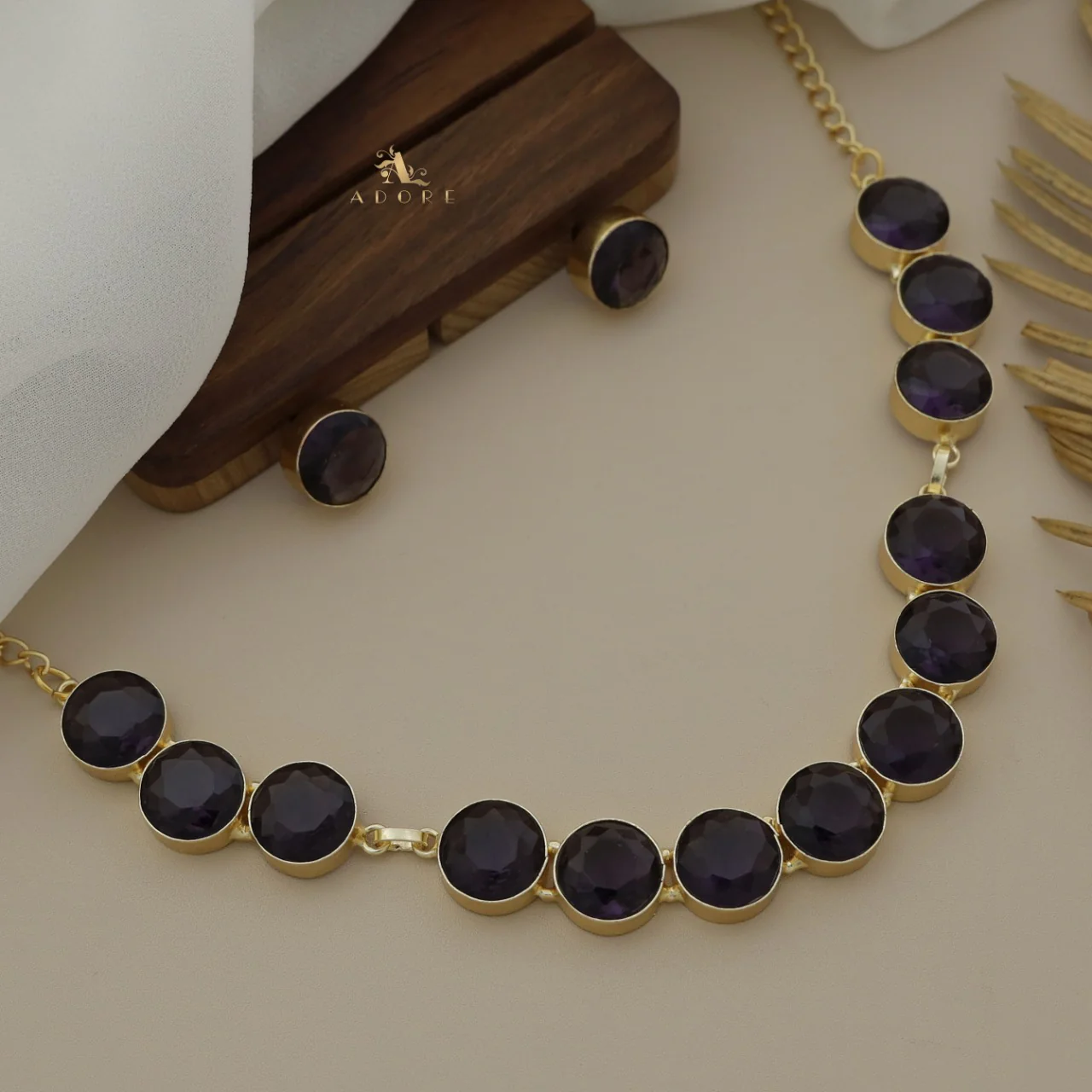 Aakancha Glossy Neckpiece With Earring - Image 11
