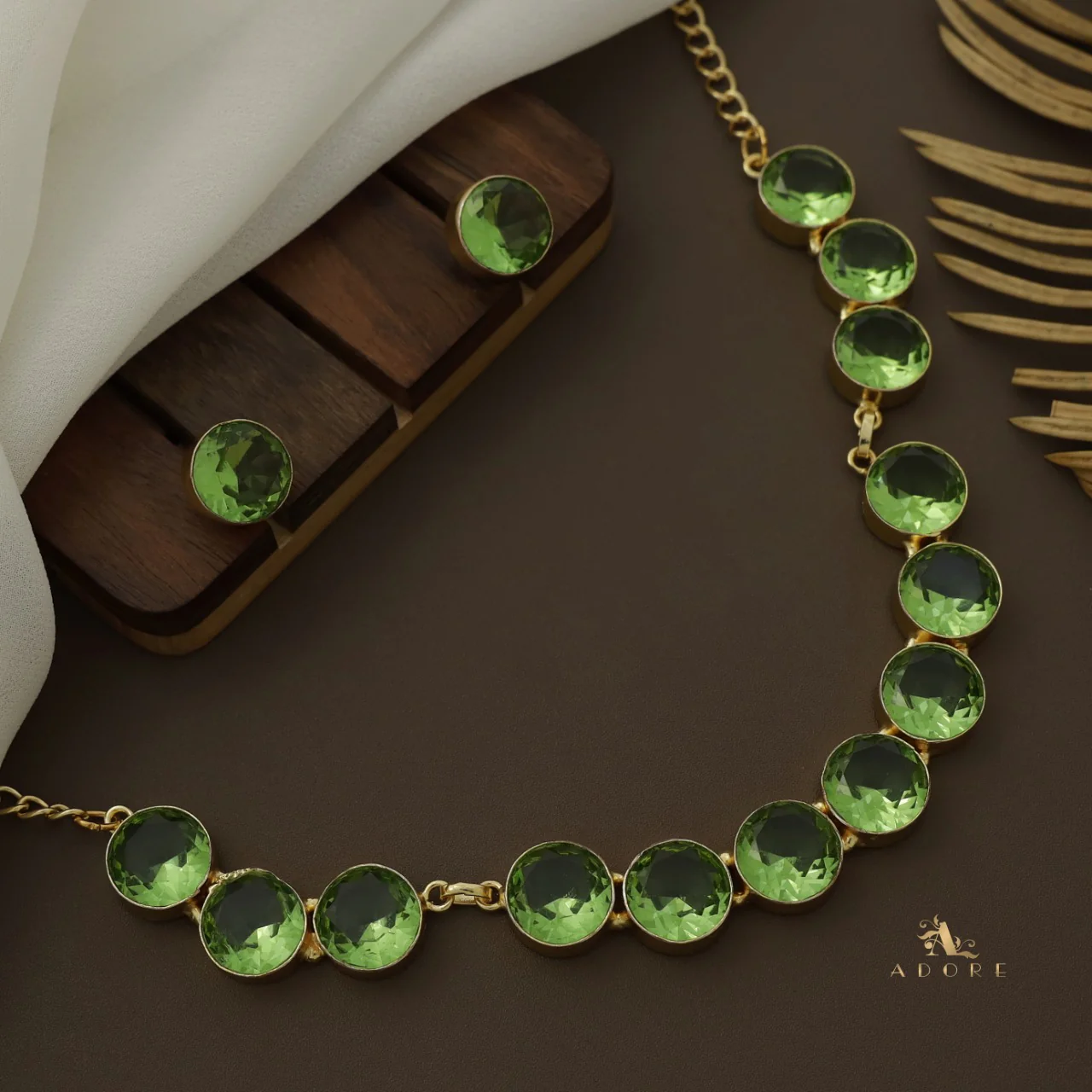 Aakancha Glossy Neckpiece With Earring - Image 14