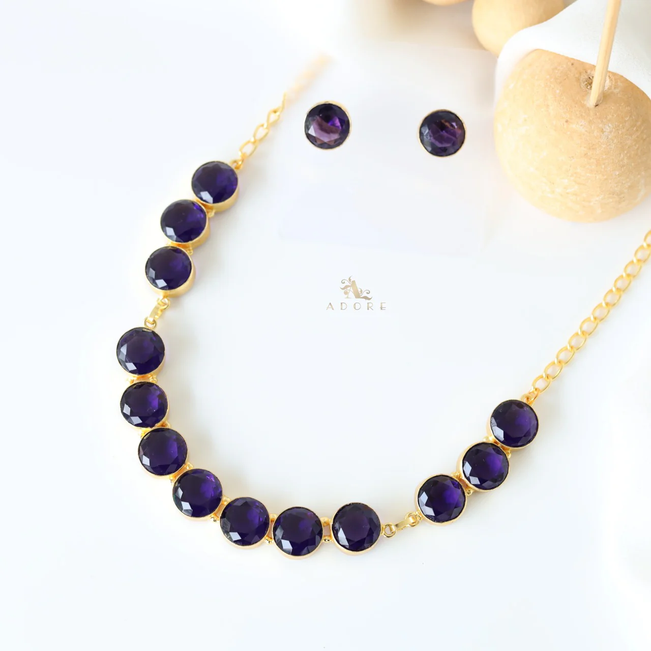 Aakancha Glossy Neckpiece With Earring - Image 4
