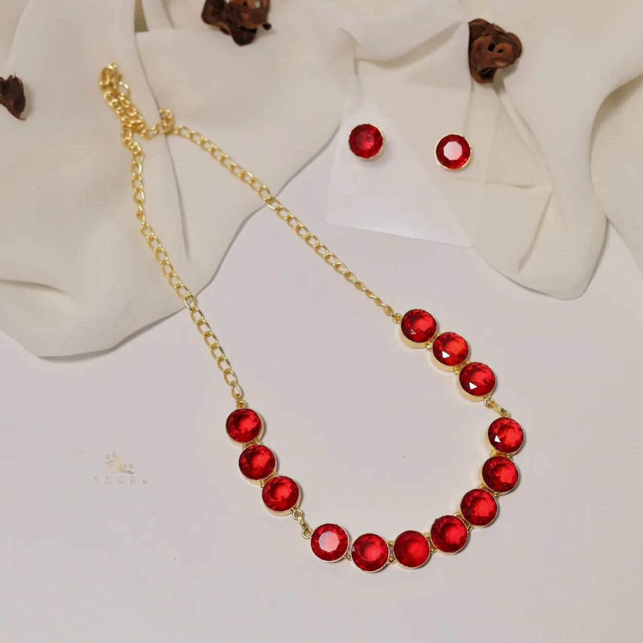 Aakancha Glossy Neckpiece With Earring - Image 5
