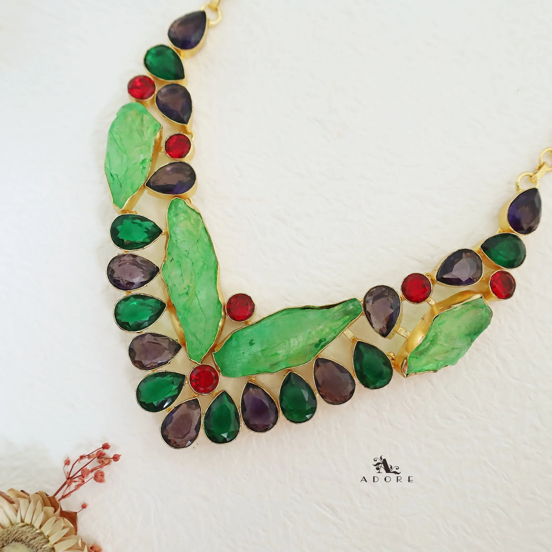 Aaliya Glossy Stone Neckpiece - Image 2