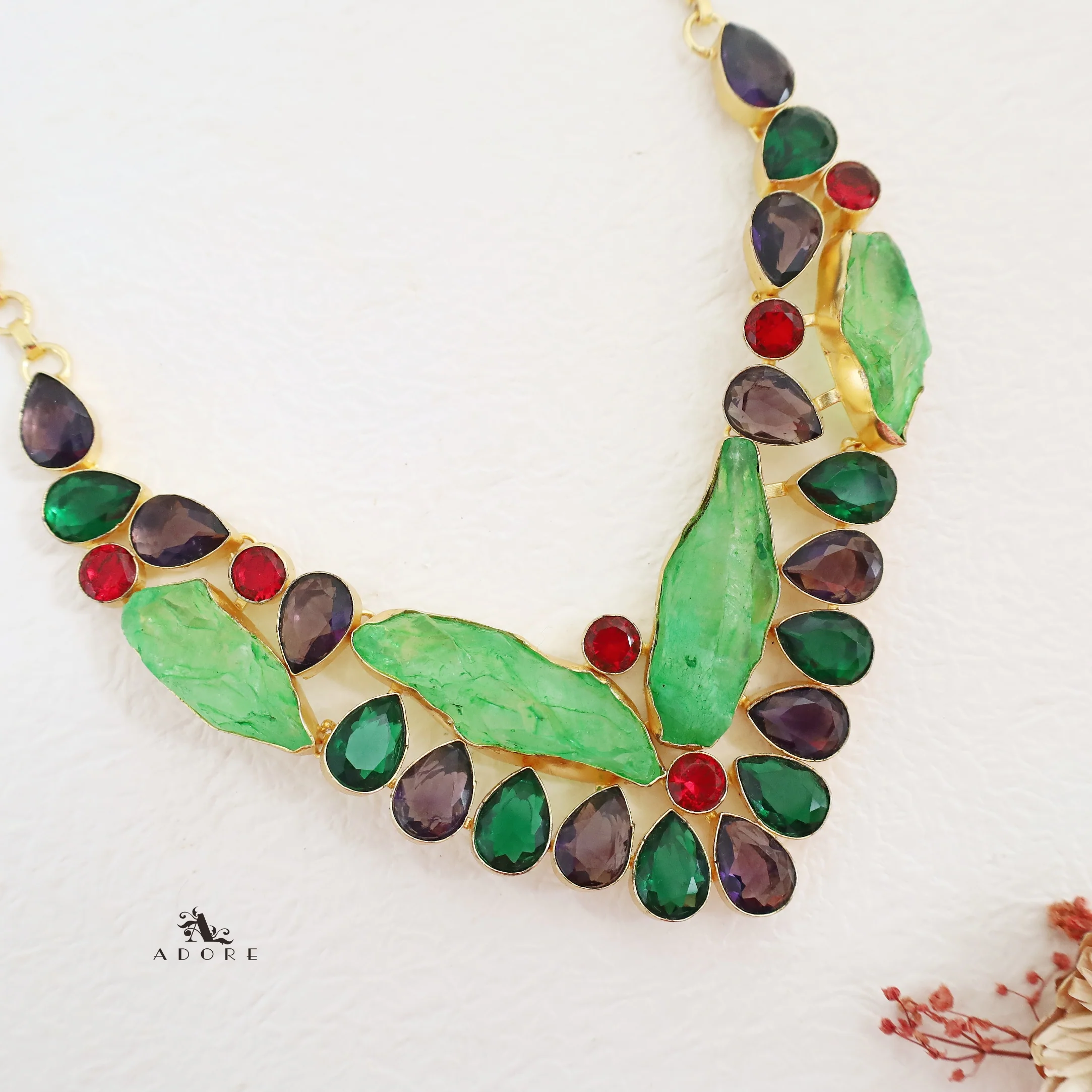 Aaliya Glossy Stone Neckpiece - Image 3