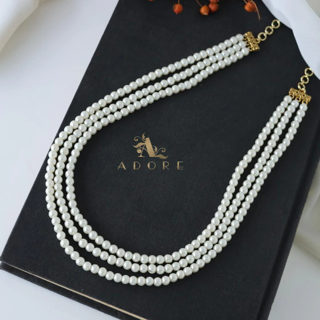 Aarabha 3 Layer Pearl Neckpiece - Image 2
