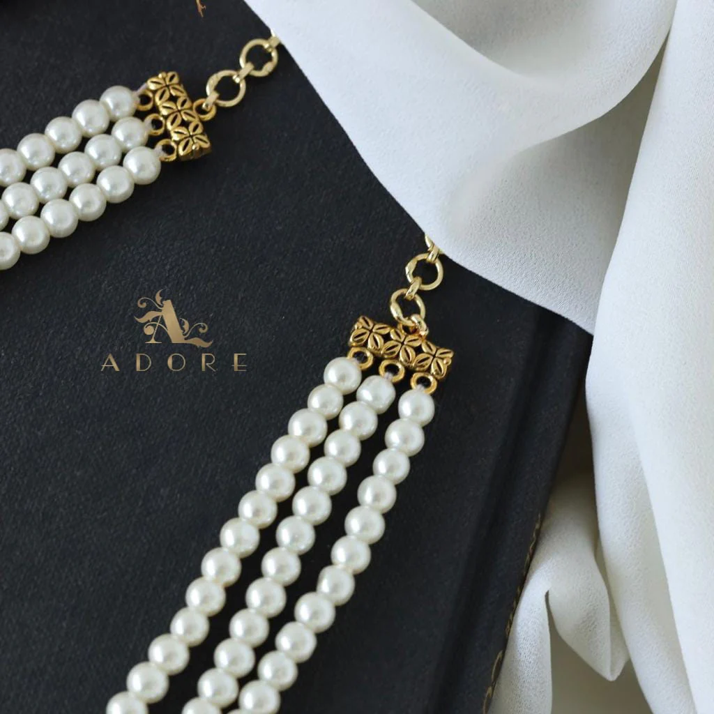 Aarabha 3 Layer Pearl Neckpiece - Image 5