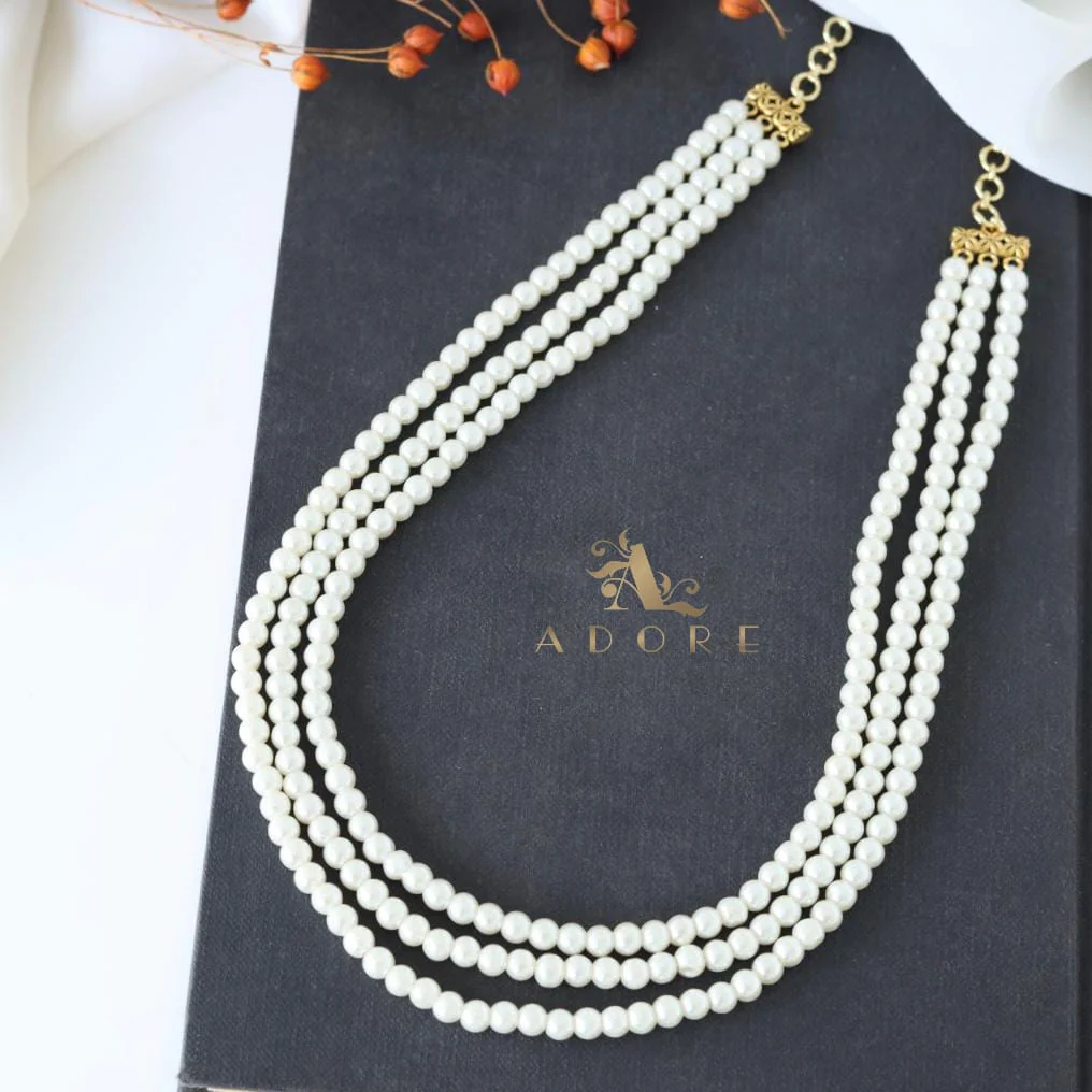 Aarabha 3 Layer Pearl Neckpiece - Image 6