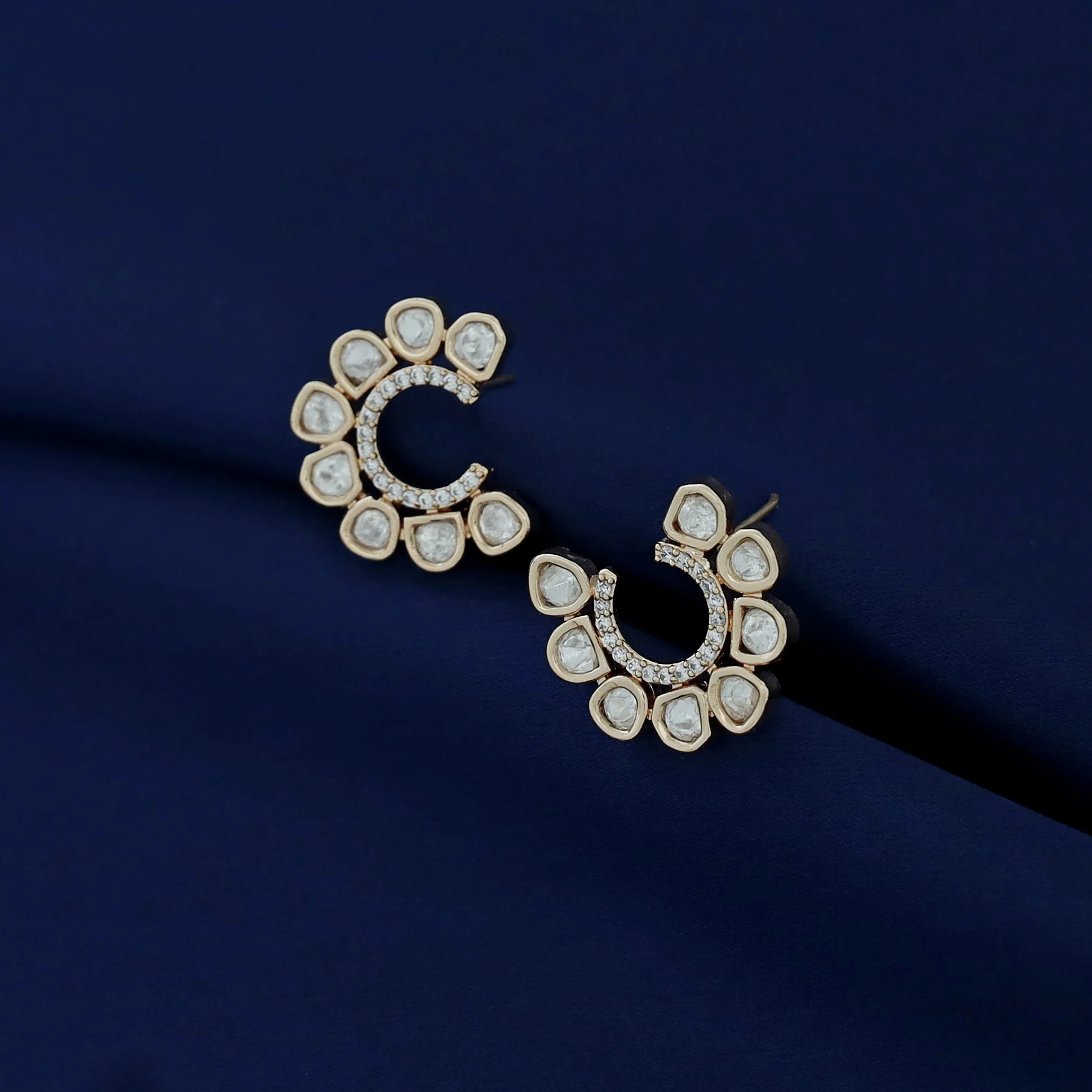 Aarsha Kundan Half Circle Earring - Image 3