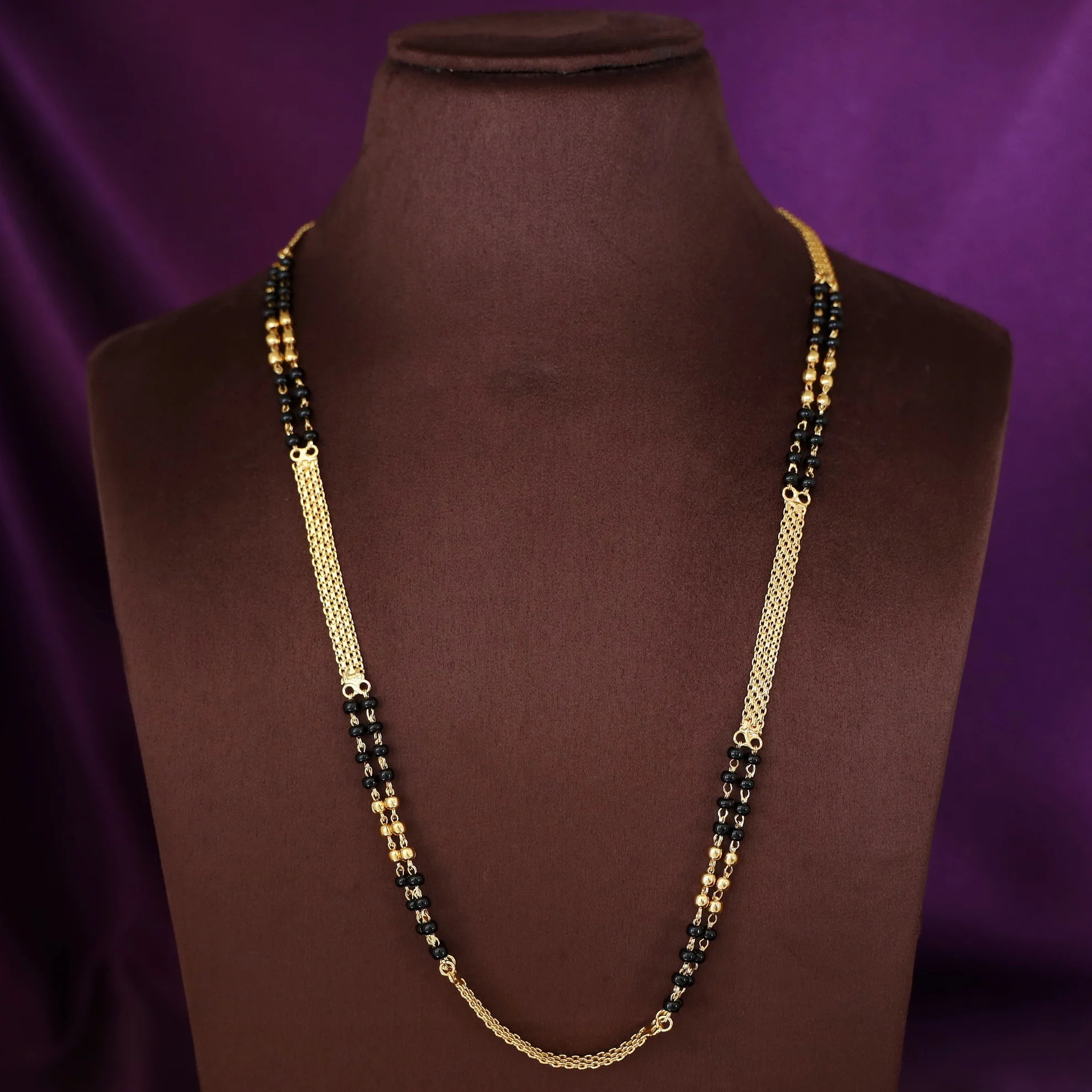 Aarvika Beaded Golden Ball Long Neckpiece - Image 2