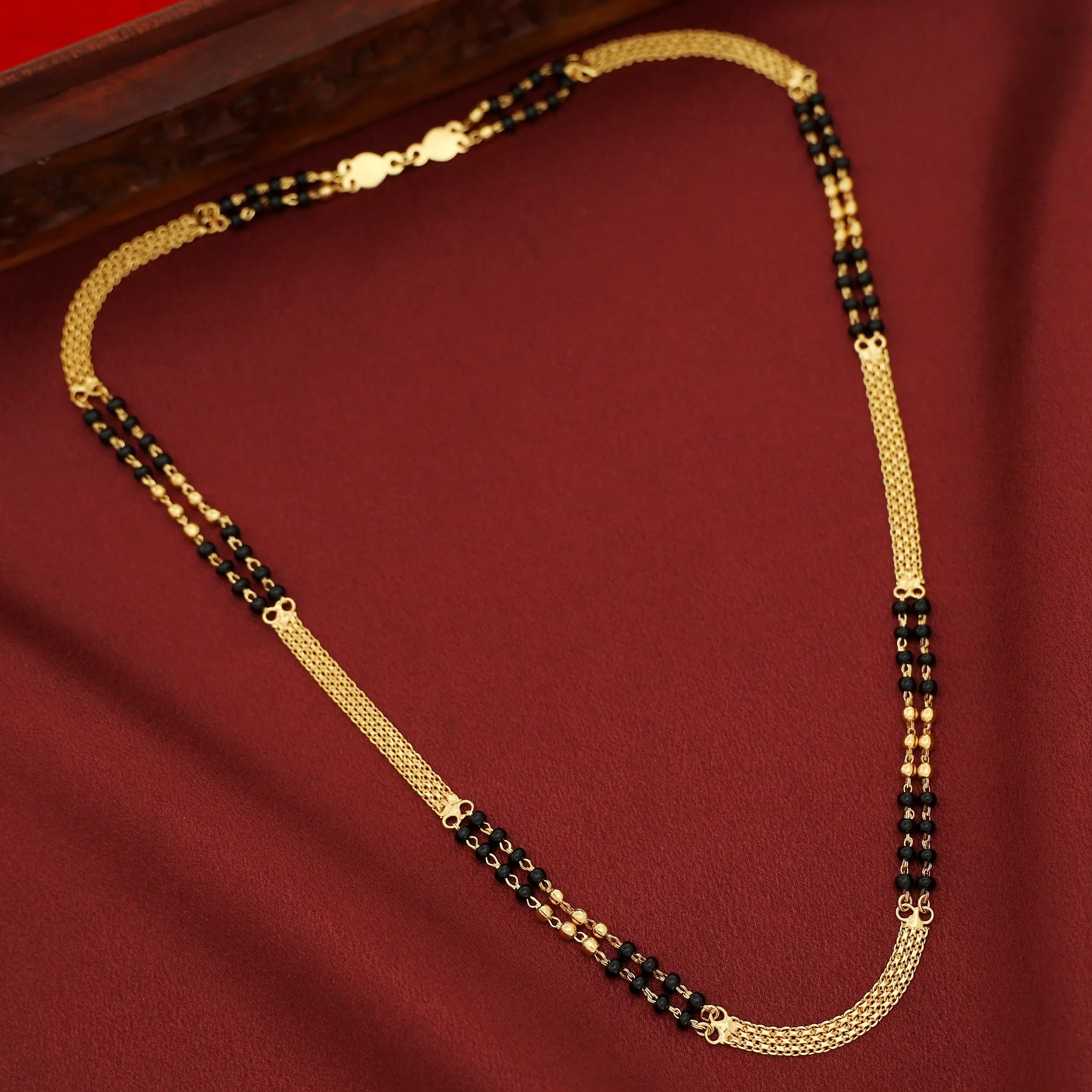 Aarvika Beaded Golden Ball Long Neckpiece - Image 3