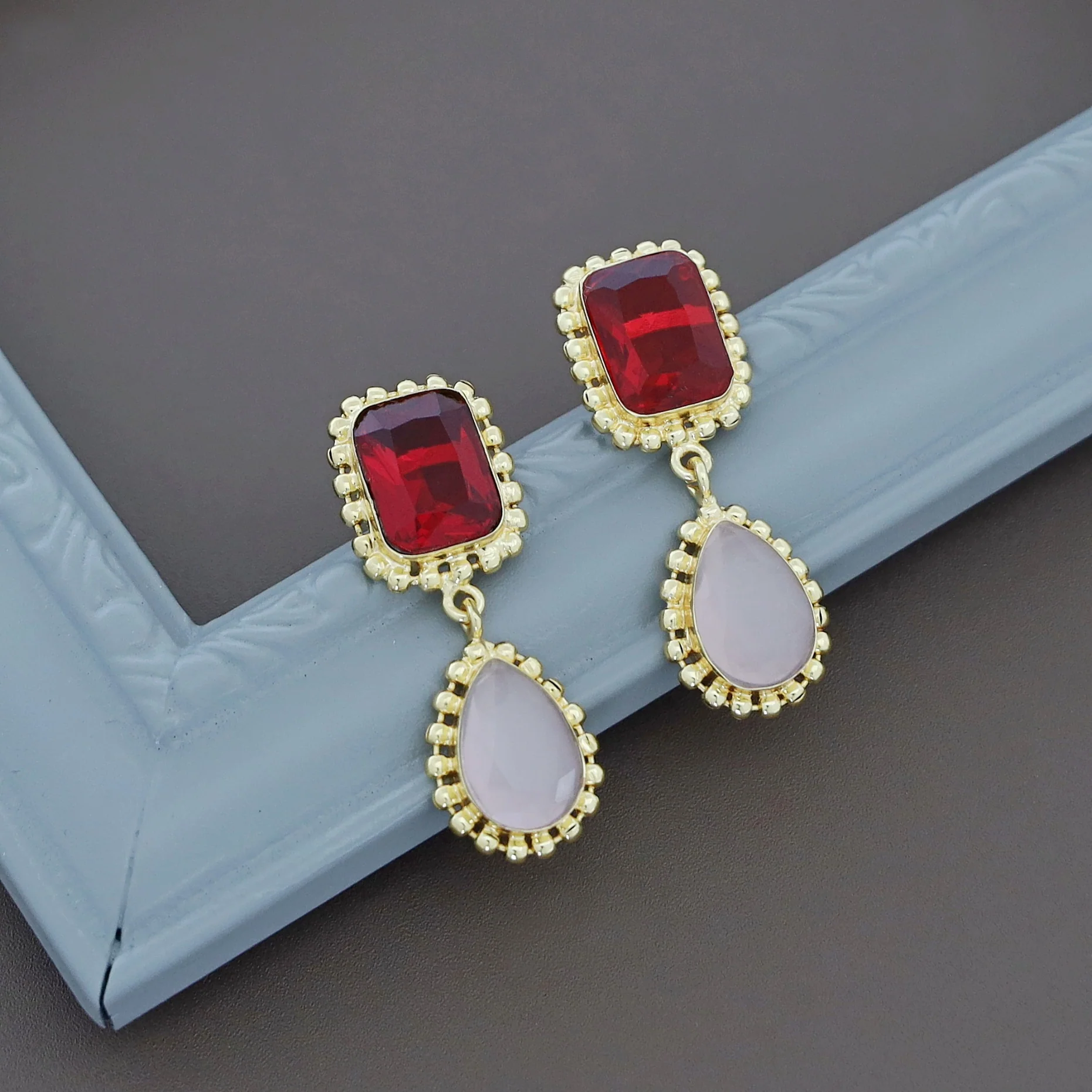 Aarviya Square And Drop Glossy Earring - Image 10