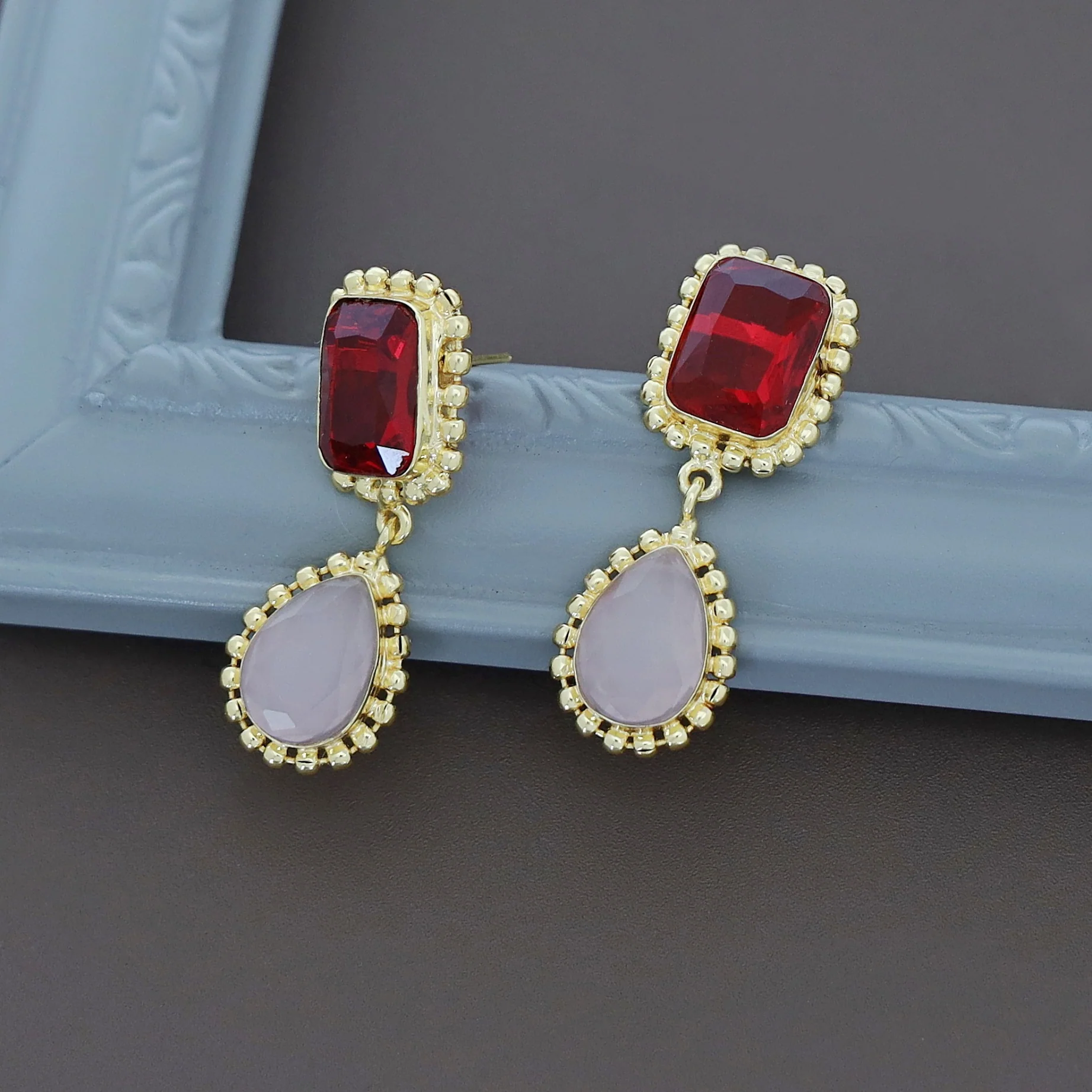 Aarviya Square And Drop Glossy Earring - Image 11